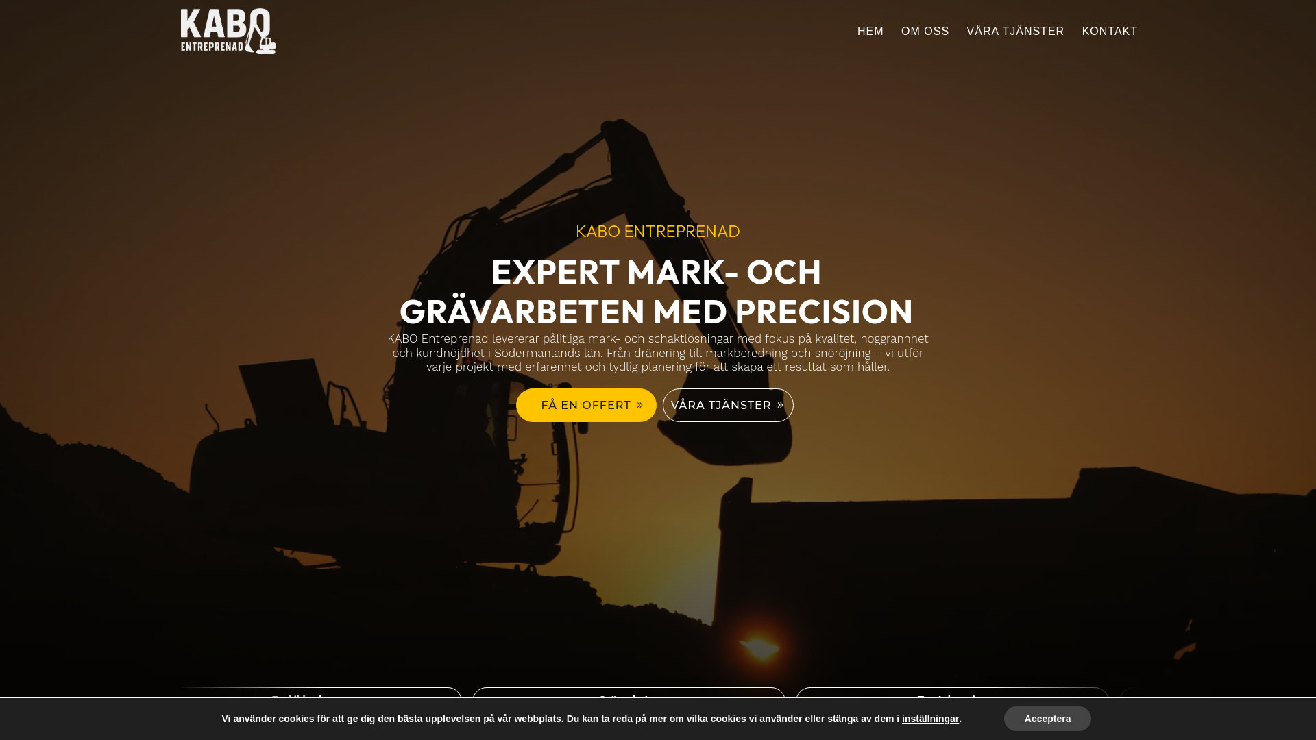 website screenshot of https://kabo-entreprenad.se