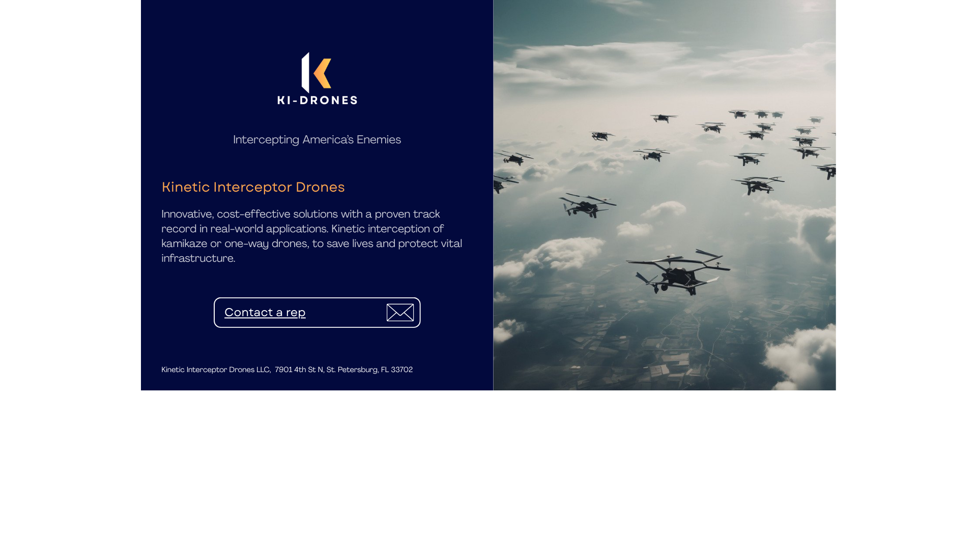 website screenshot of https://ki-drones.com/