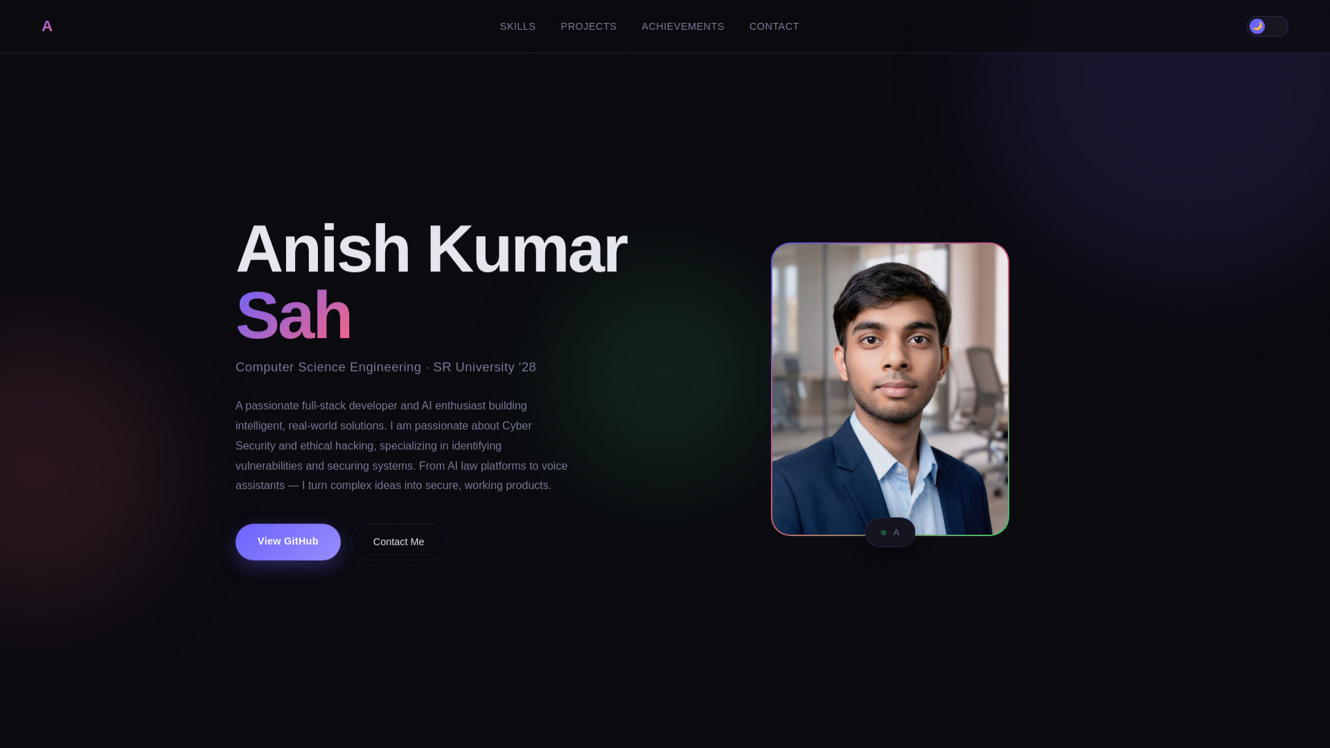 website screenshot of https://anishkumar.com.np/