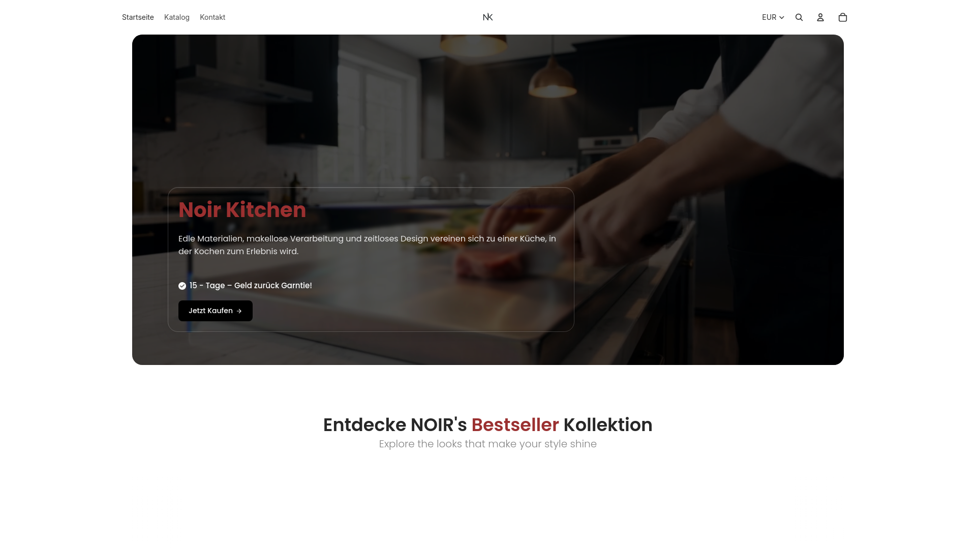 website screenshot of https://noirkitchen.de/