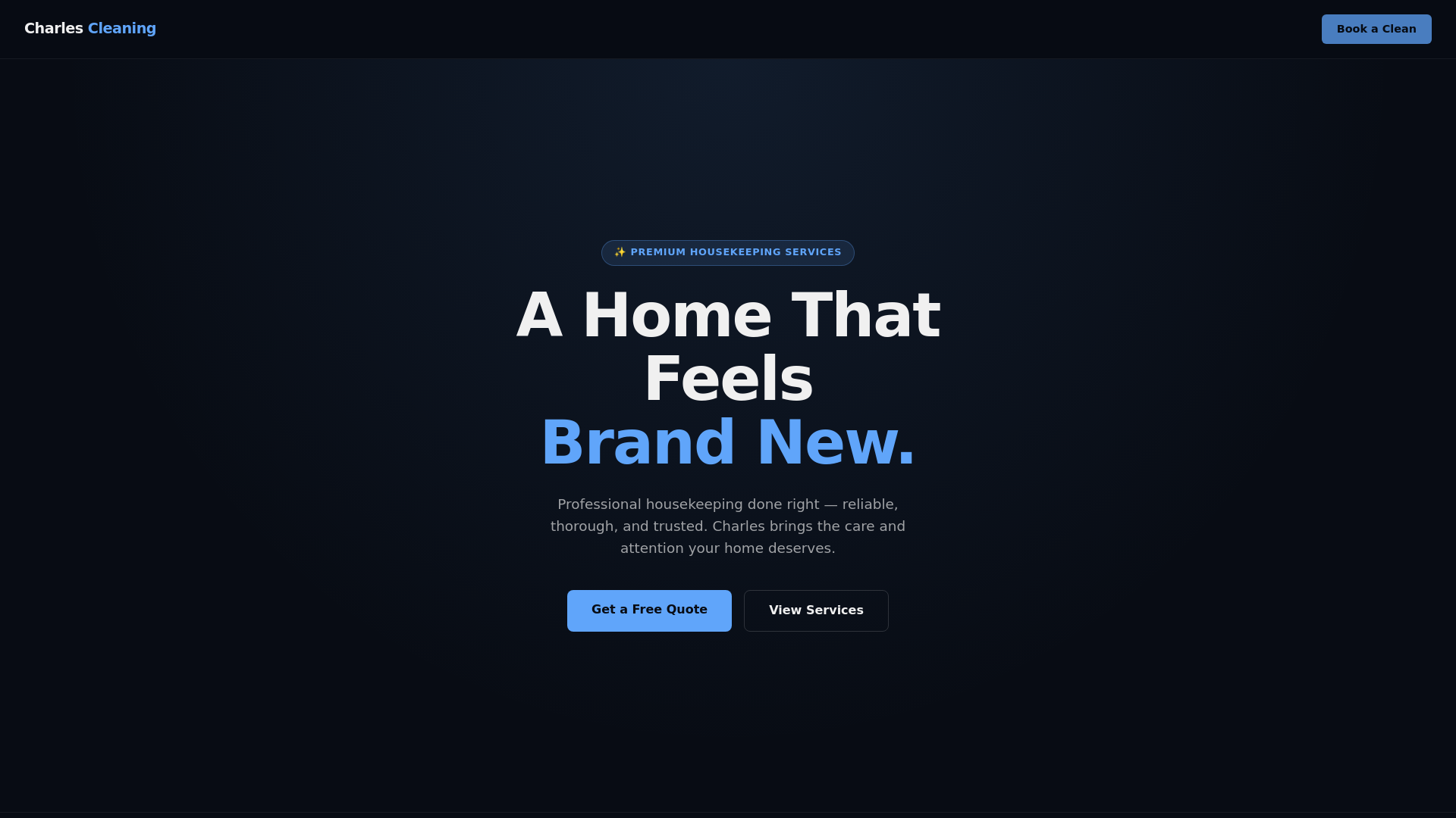 website screenshot of https://client-charles-cleaning.pages.dev/