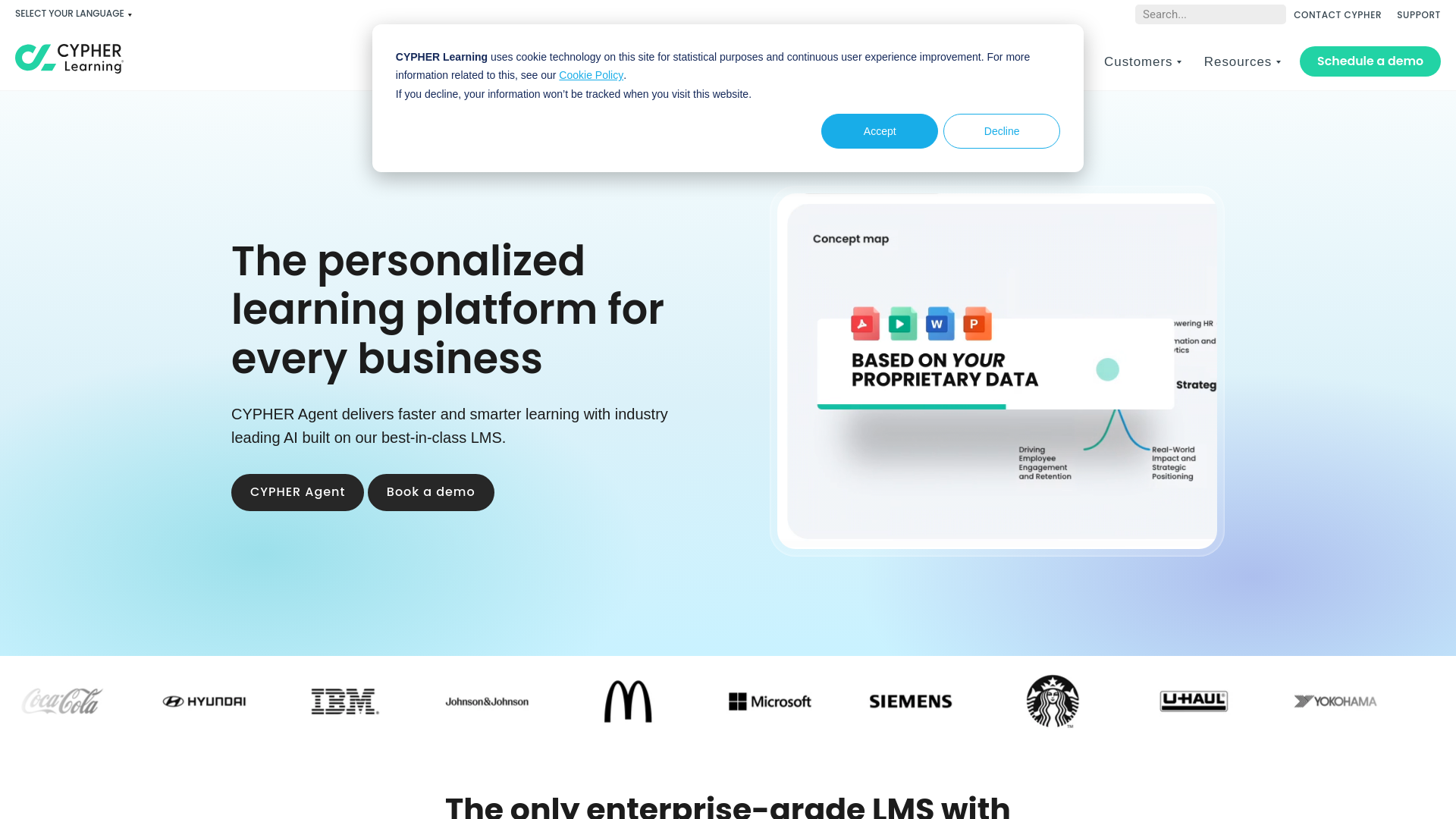 website screenshot of https://getcypherlearning.com/