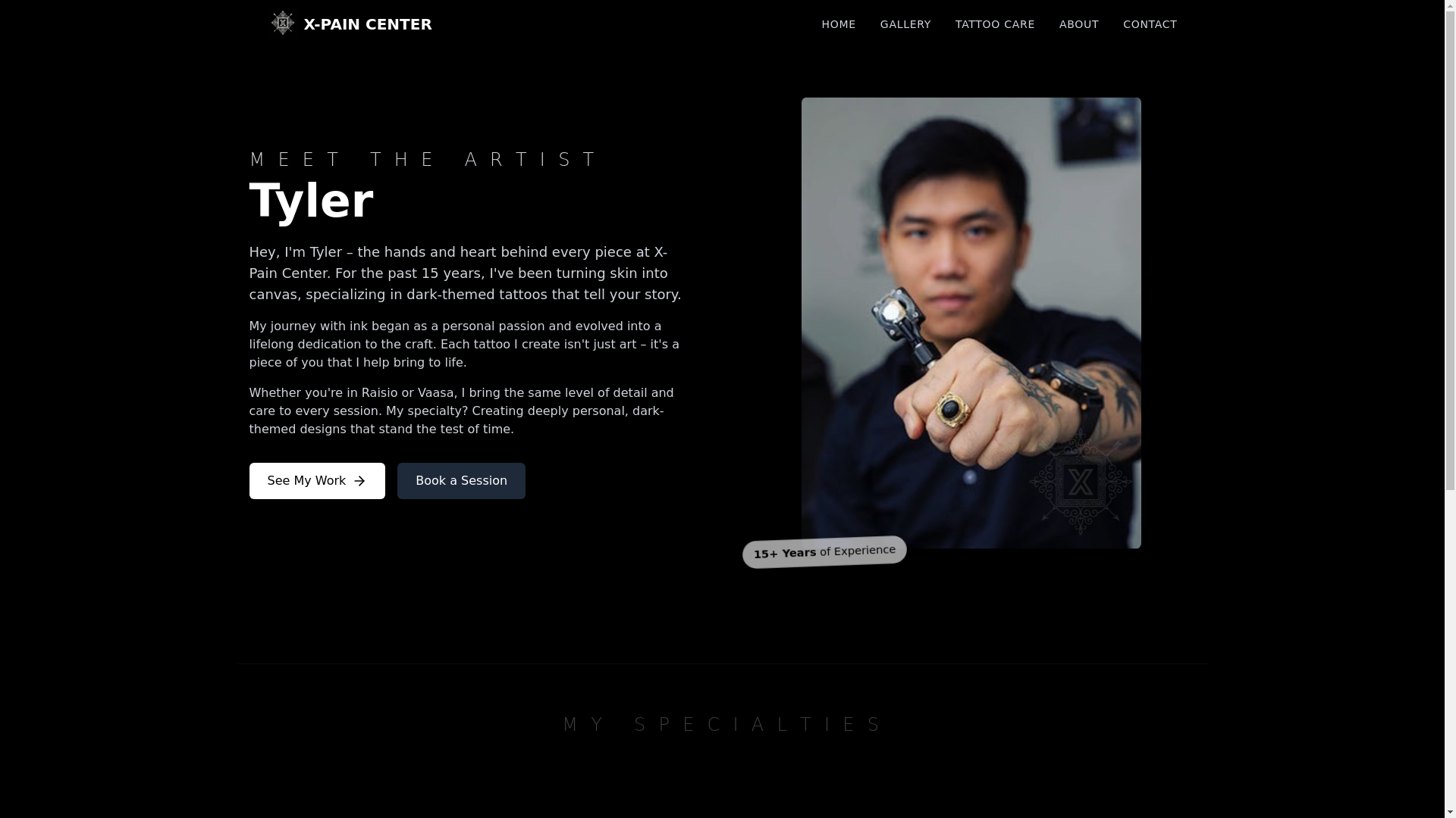 website screenshot of https://xpaincenter.fi/