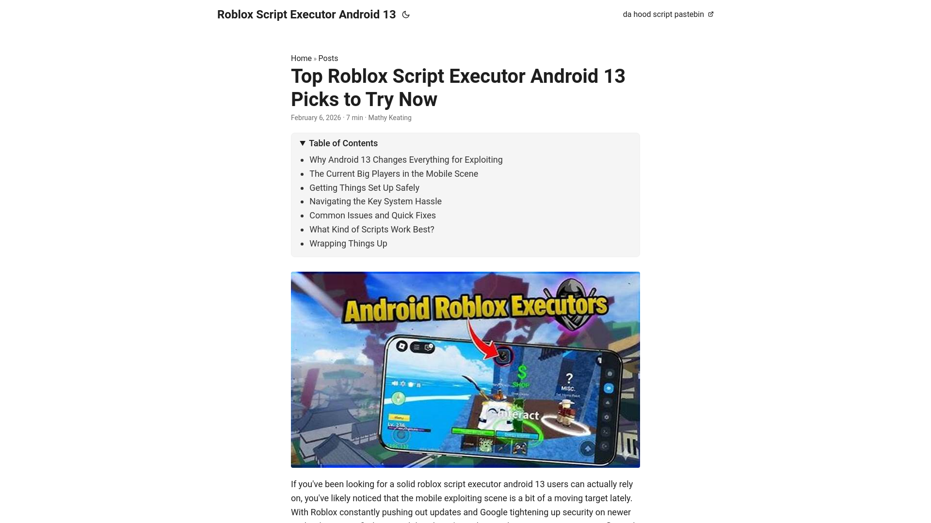 website screenshot of https://roblox-script-executor-android-13.pages.dev/