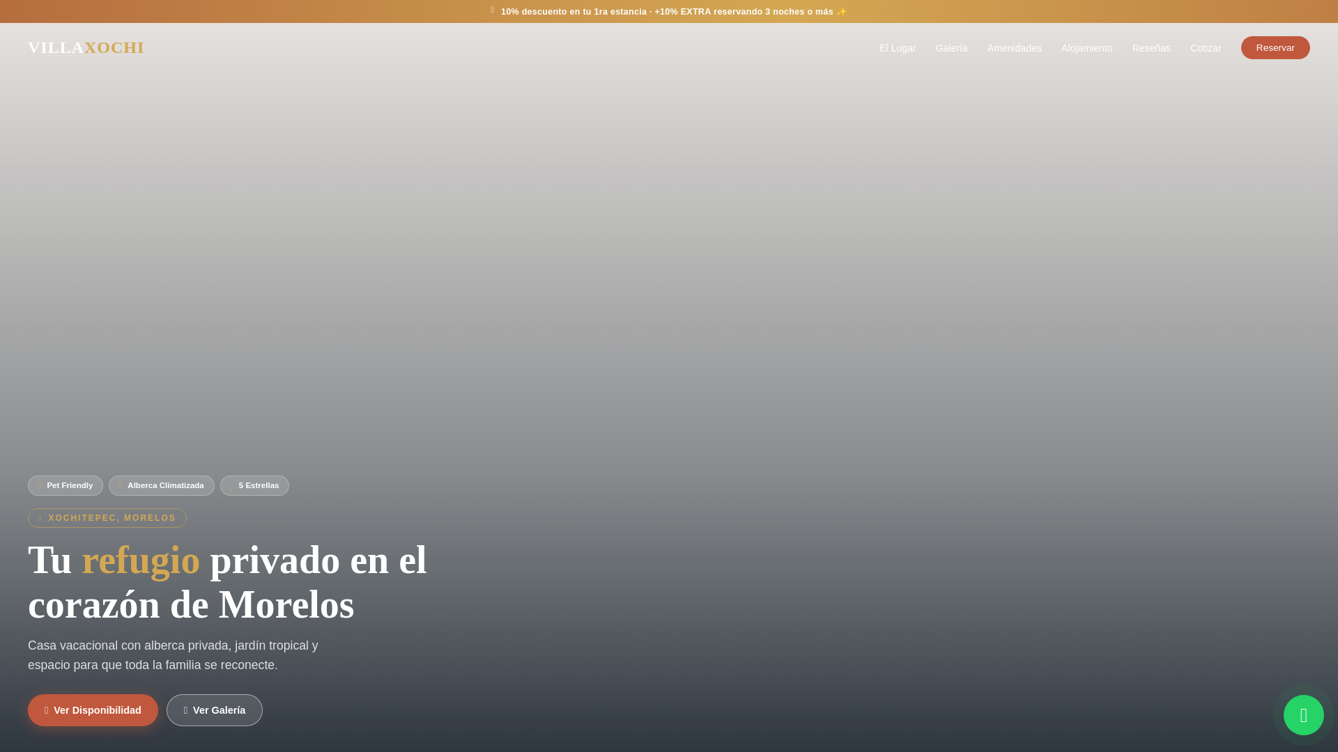 website screenshot of https://villasxochi.com/