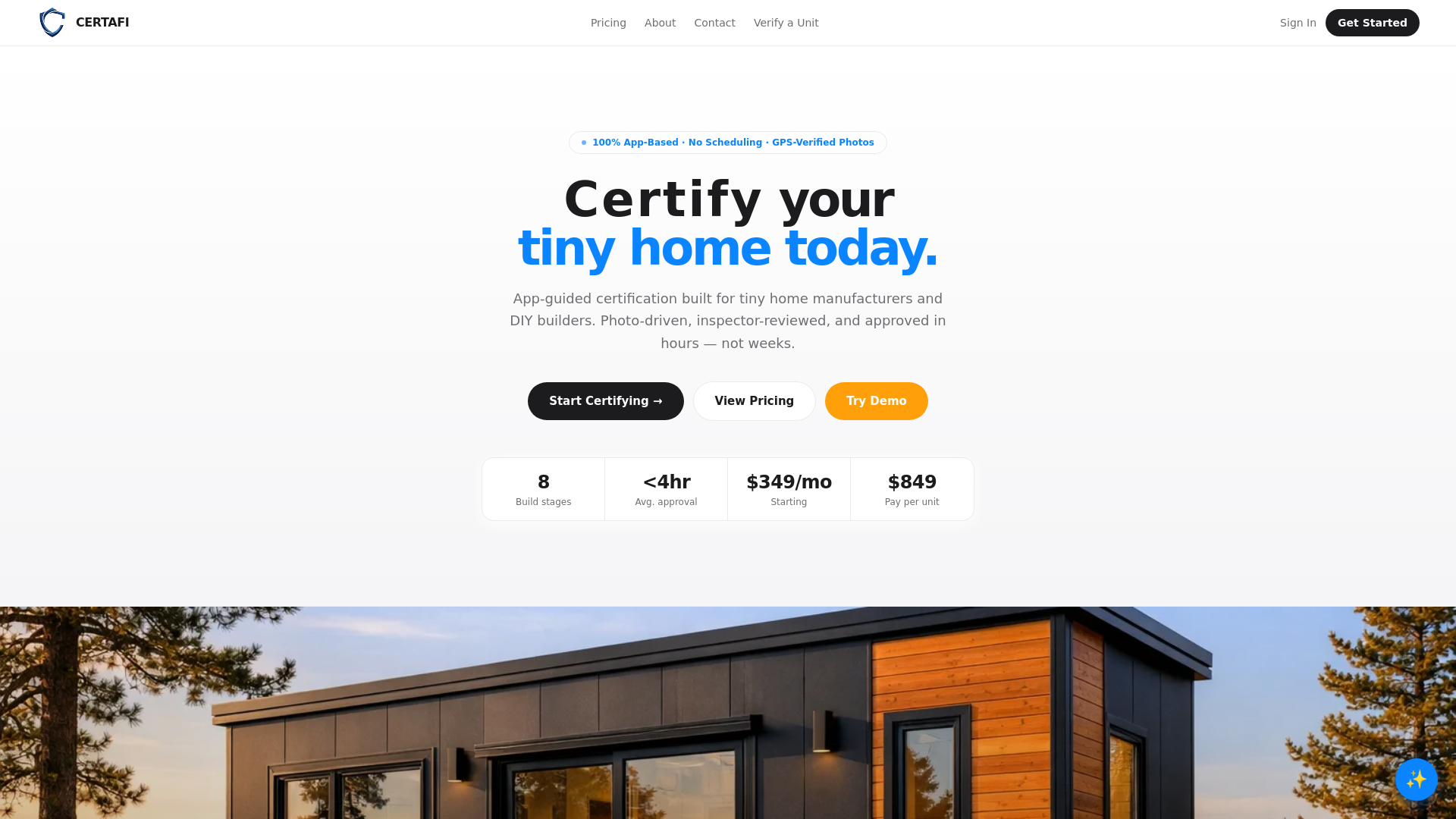 website screenshot of https://getcertafi.com/