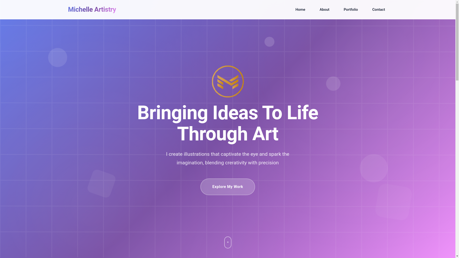 website screenshot of https://michelleartistry.space/