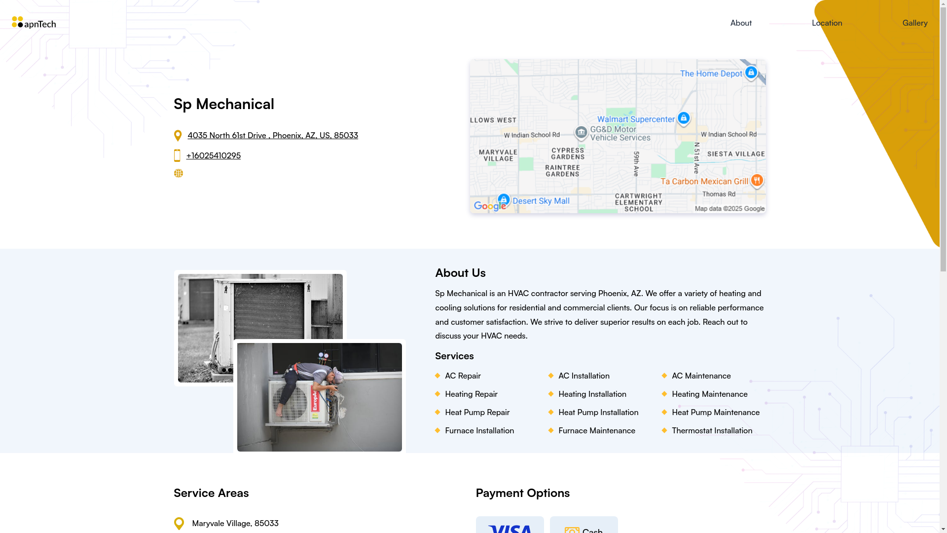 website screenshot of https://spmechanical.online/