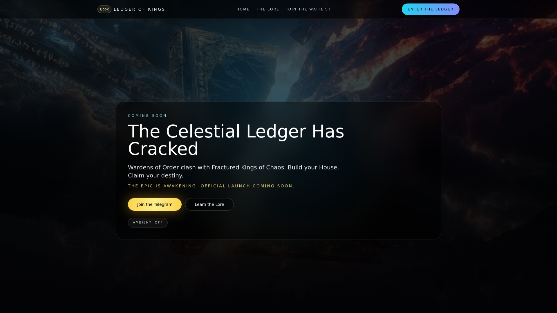 website screenshot of https://ledgerofkings.com/