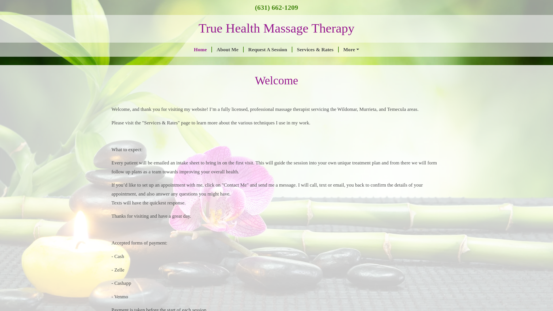 website screenshot of https://truehealthmassagetherapy.com/