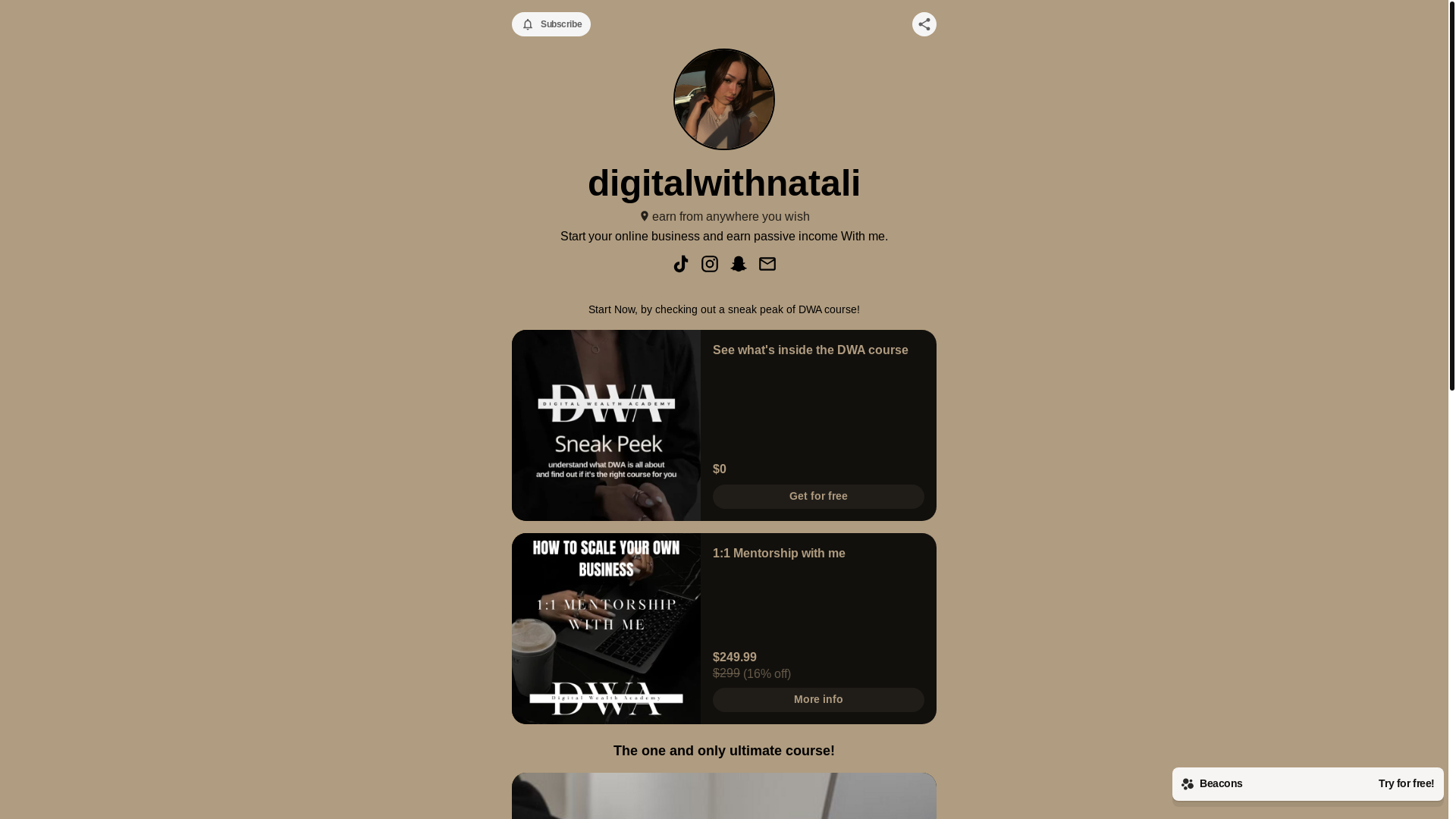 website screenshot of https://digitalwithnatali.com/