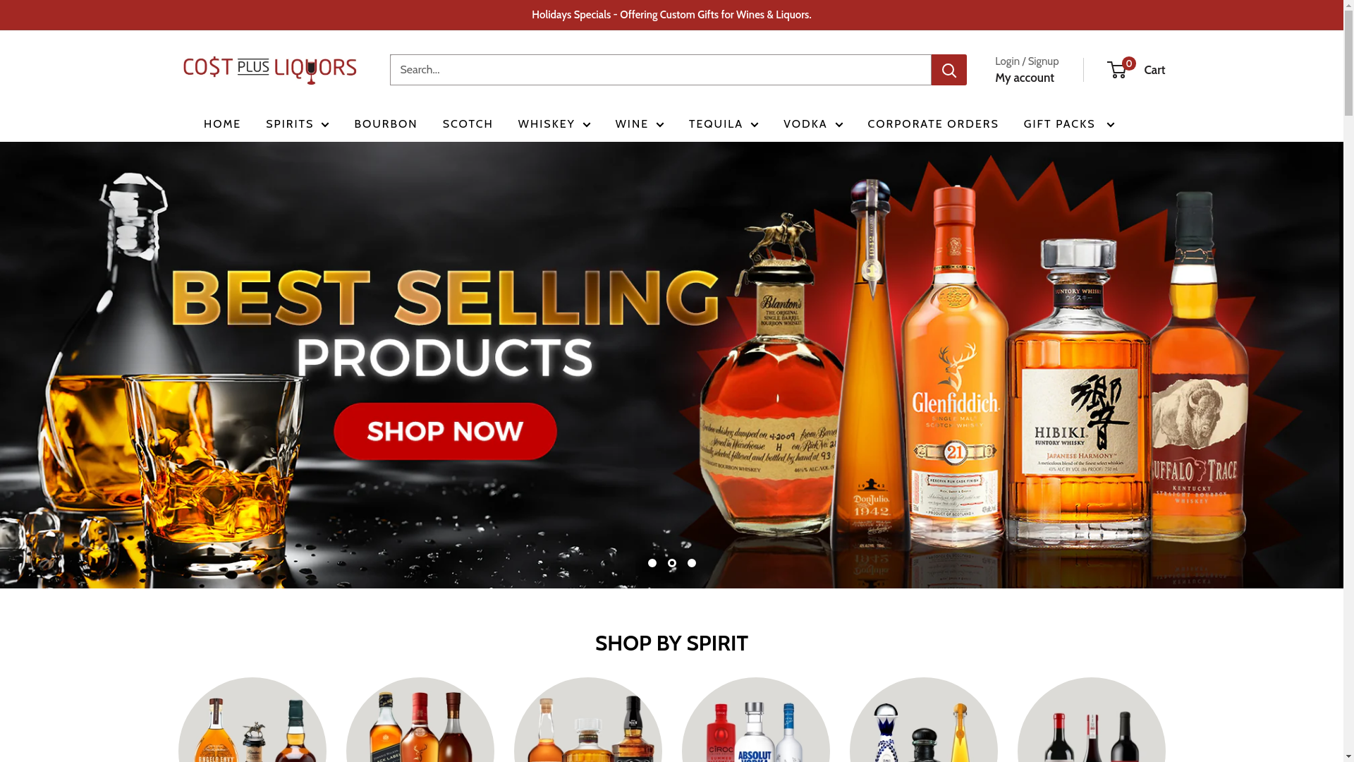 website screenshot of https://costplusliquors.com