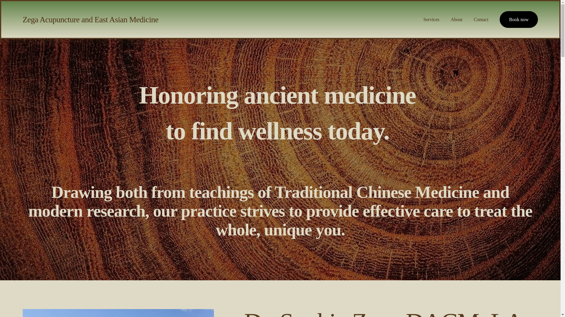 website screenshot of https://zegaacupuncture.com/