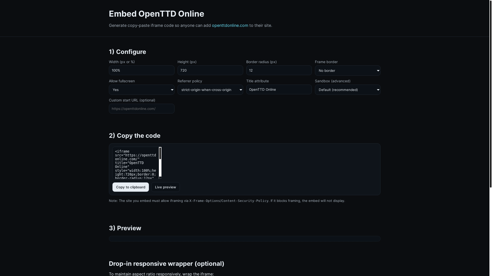 website screenshot of https://openttd-online-embed.pages.dev/
