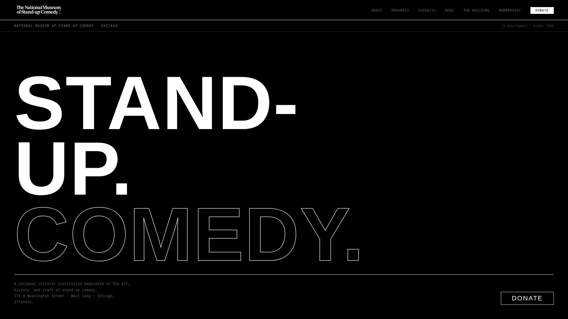 website screenshot of https://standupmuseum.org/