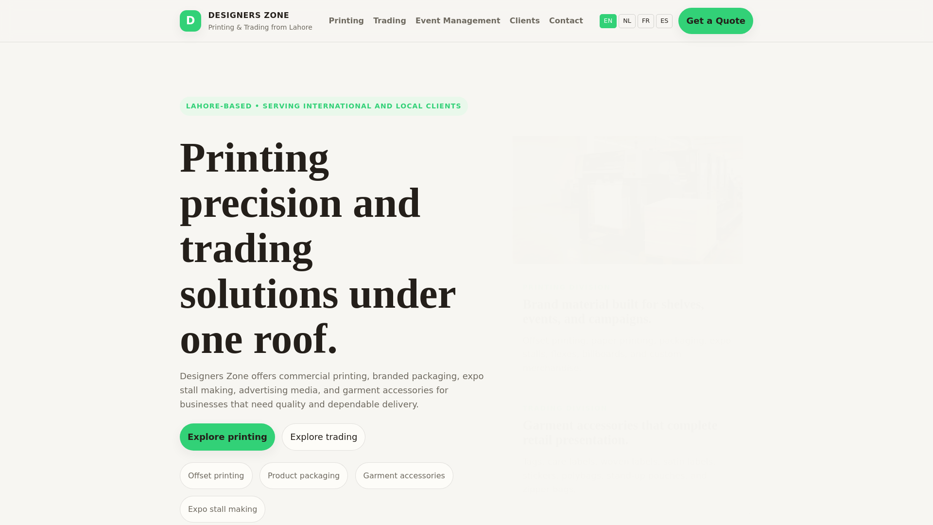 website screenshot of https://designers-zone.world