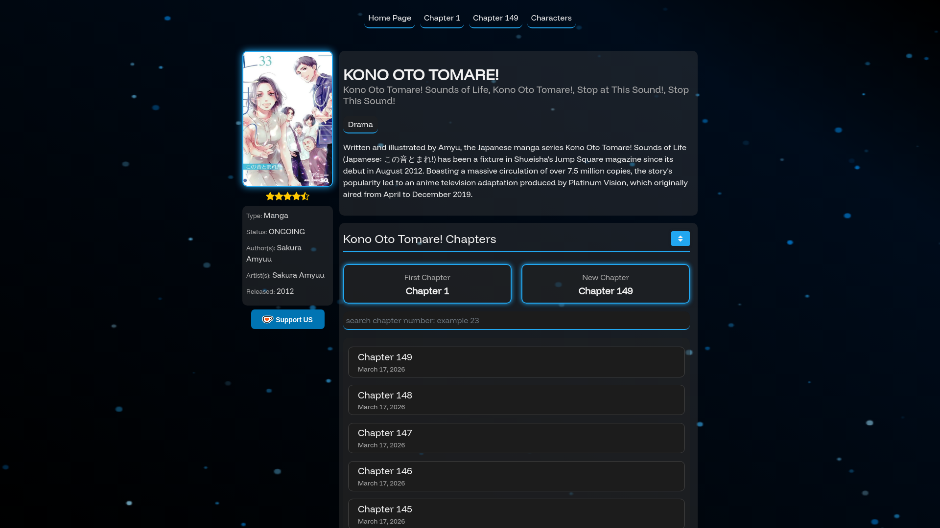 website screenshot of https://kono-oto-tomare-manga.online/