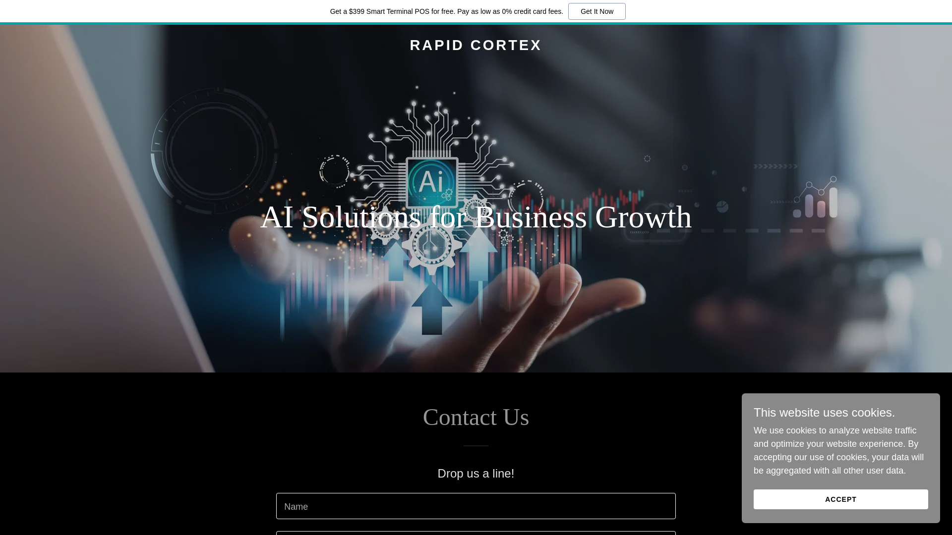 website screenshot of https://rapidcortex.ai/
