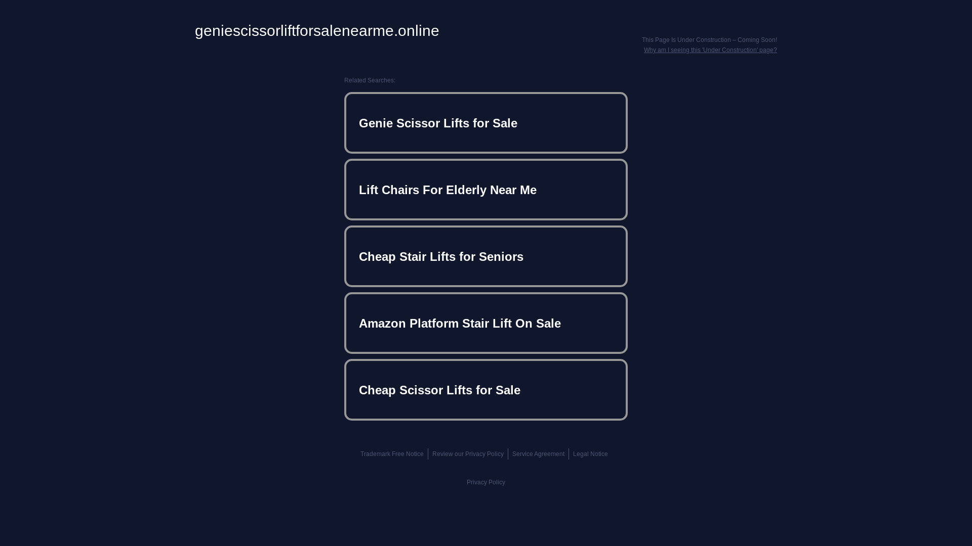 website screenshot of https://geniescissorliftforsalenearme.online/