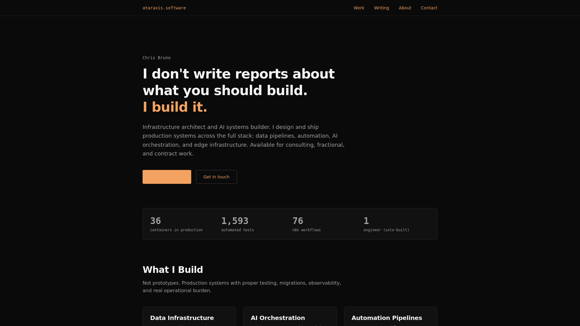 website screenshot of https://ataraxis-software.pages.dev/