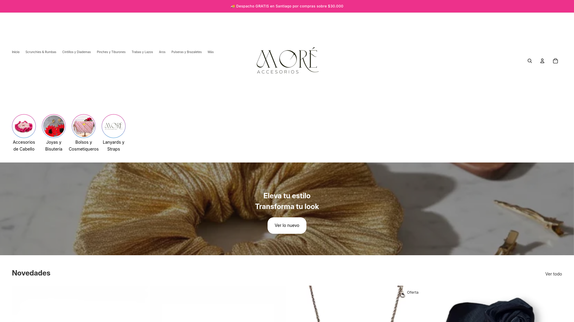 website screenshot of https://moreaccesorios.cl/