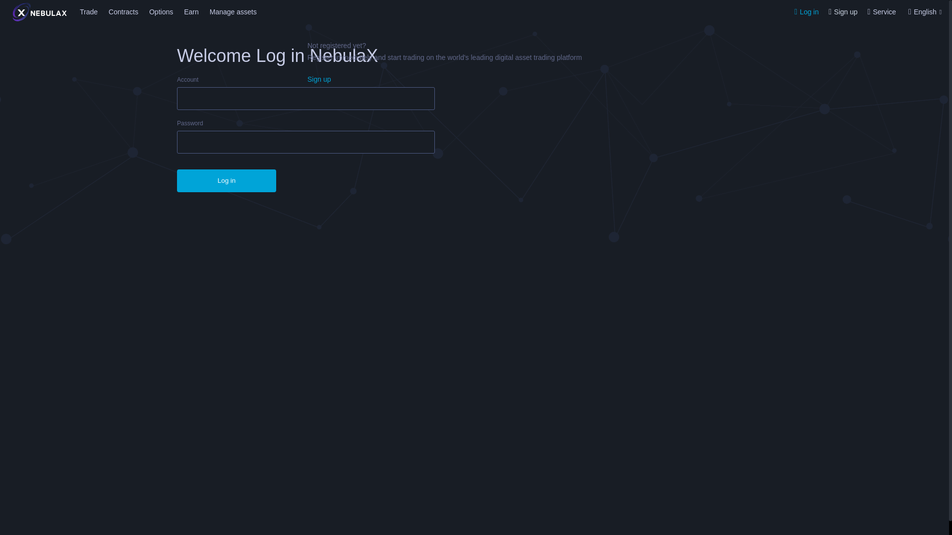 website screenshot of https://www.nebulax2.top/app/#/components/login
