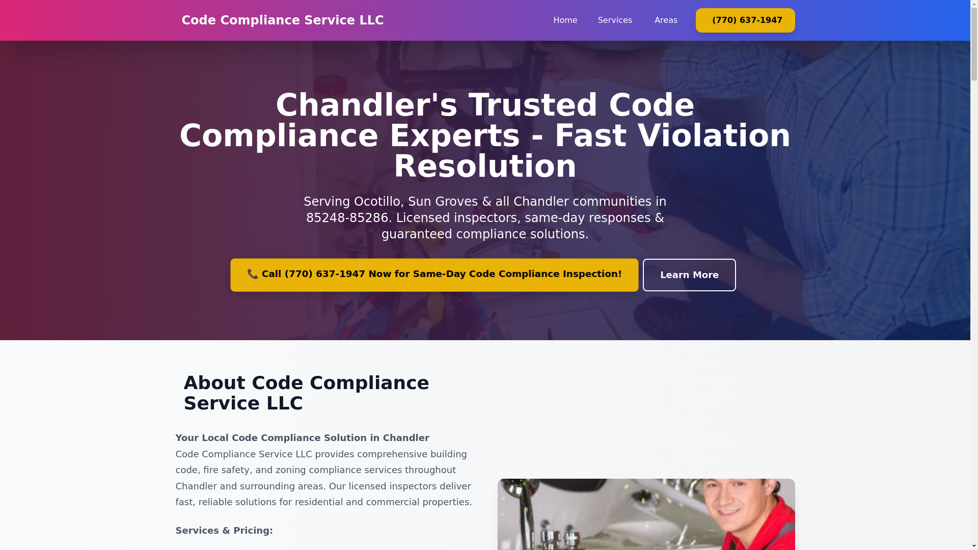 website screenshot of https://code-compliance-service-chandler.pages.dev/