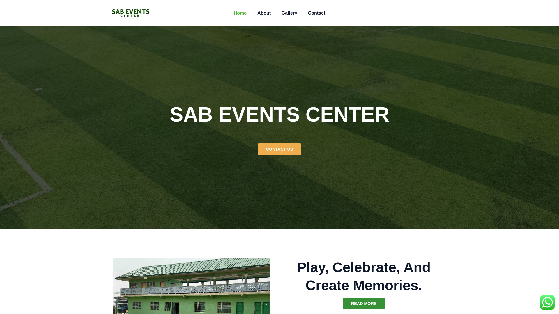 website screenshot of https://sabeventscenter.com/