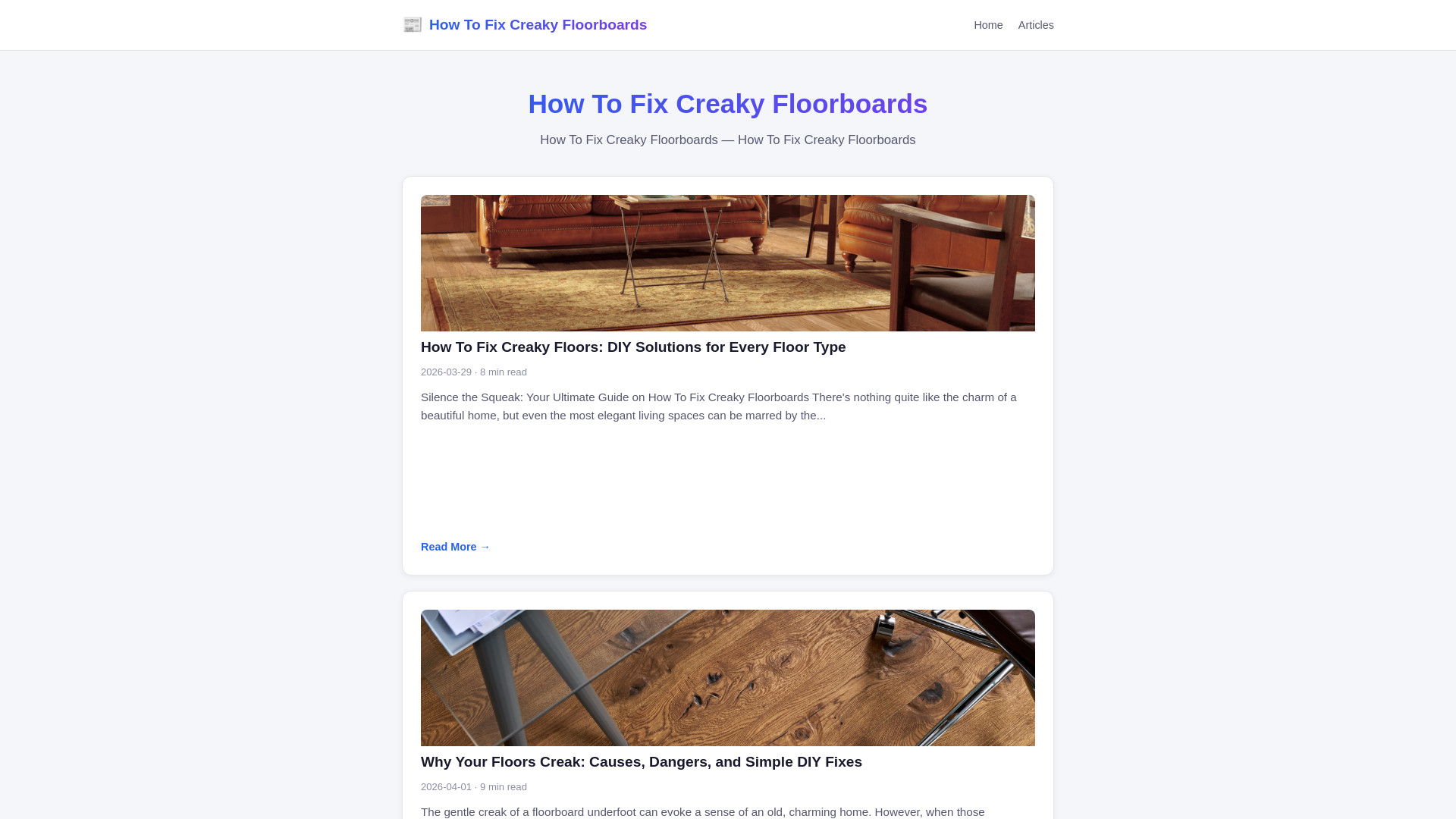 website screenshot of https://how-to-fix-creaky-floorboards.pages.dev/