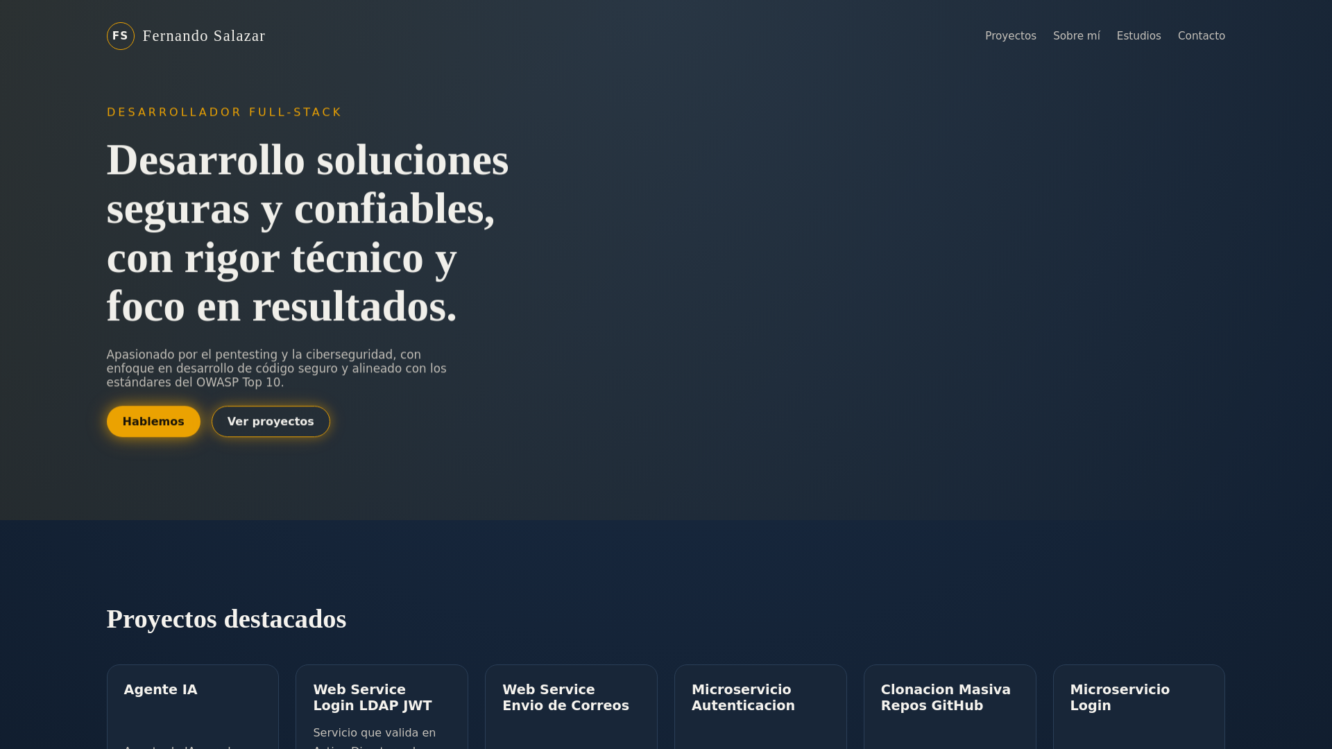 website screenshot of https://fsalazar.pro/