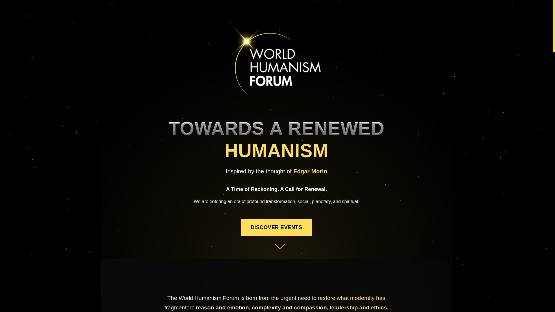 website screenshot of https://worldhumanism.forum/