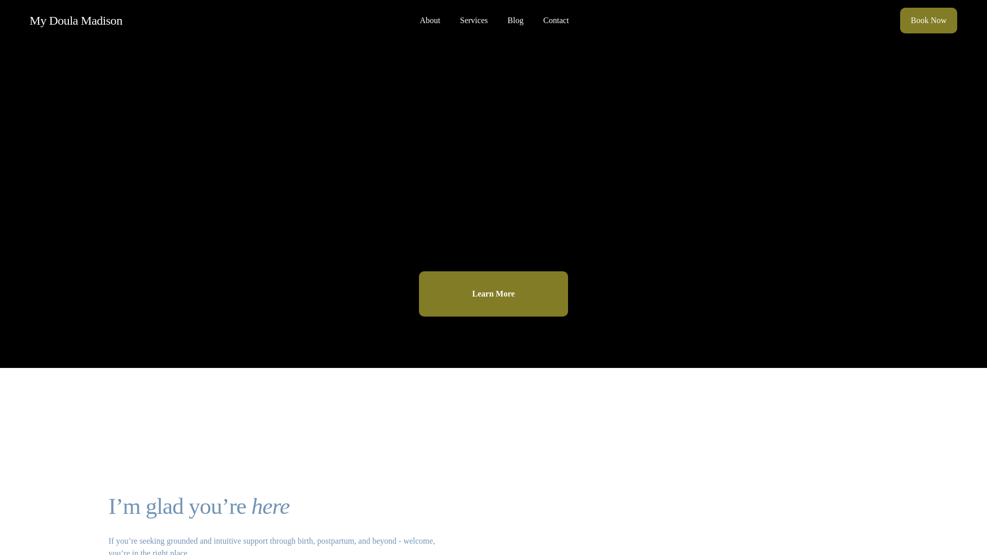 website screenshot of https://mydoulamadison.com/