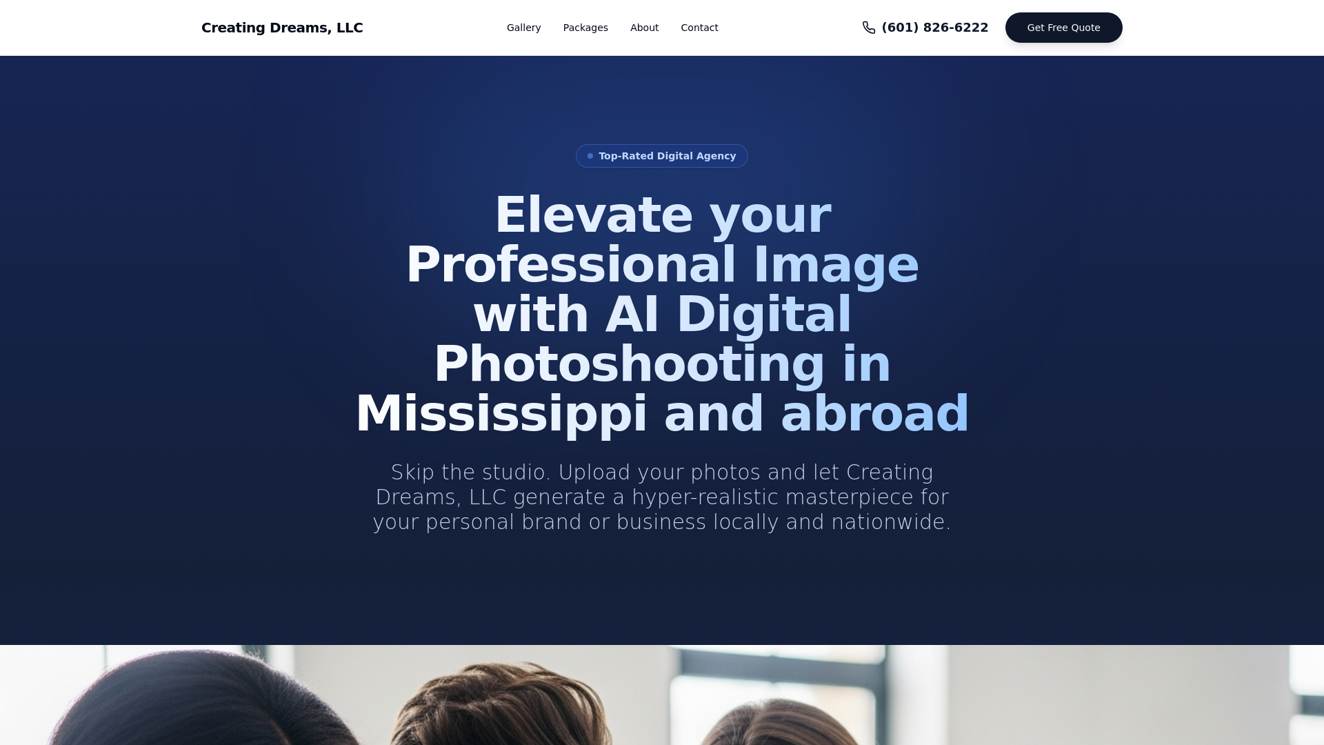 website screenshot of https://elitedreamshots.com/
