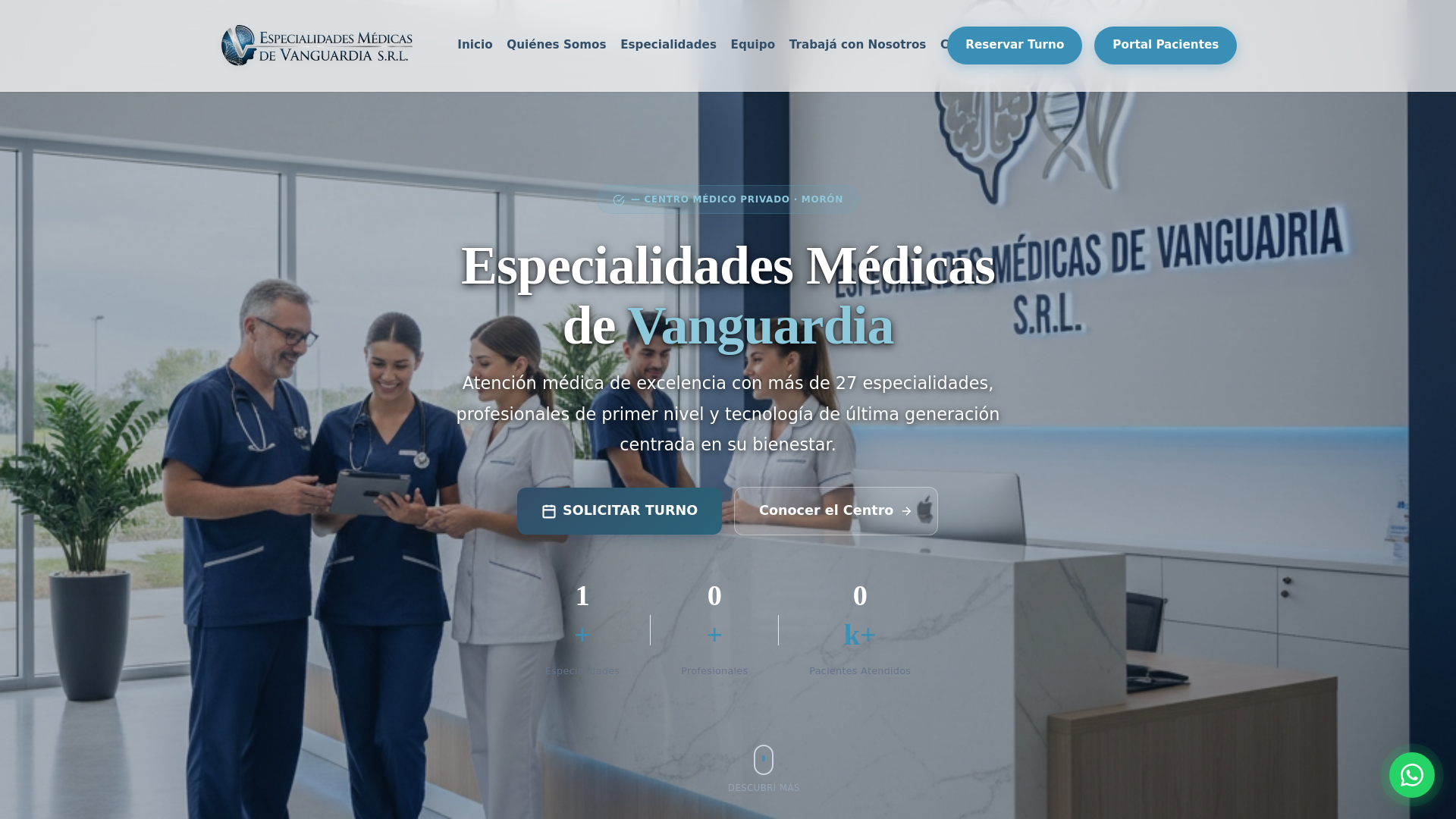 website screenshot of https://emvcentromedico.com/
