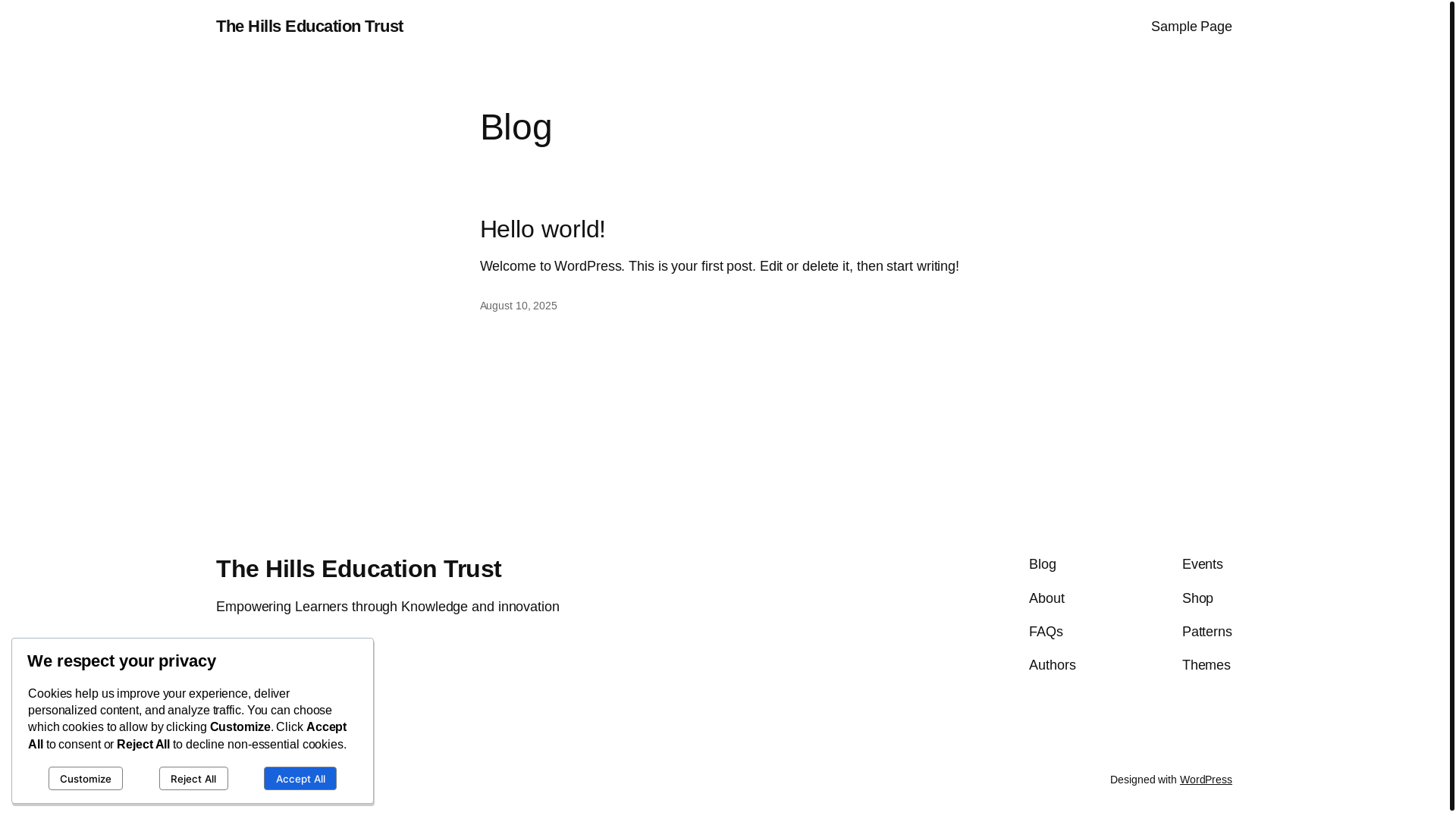 website screenshot of https://thehillseducationtrust.co.zw/