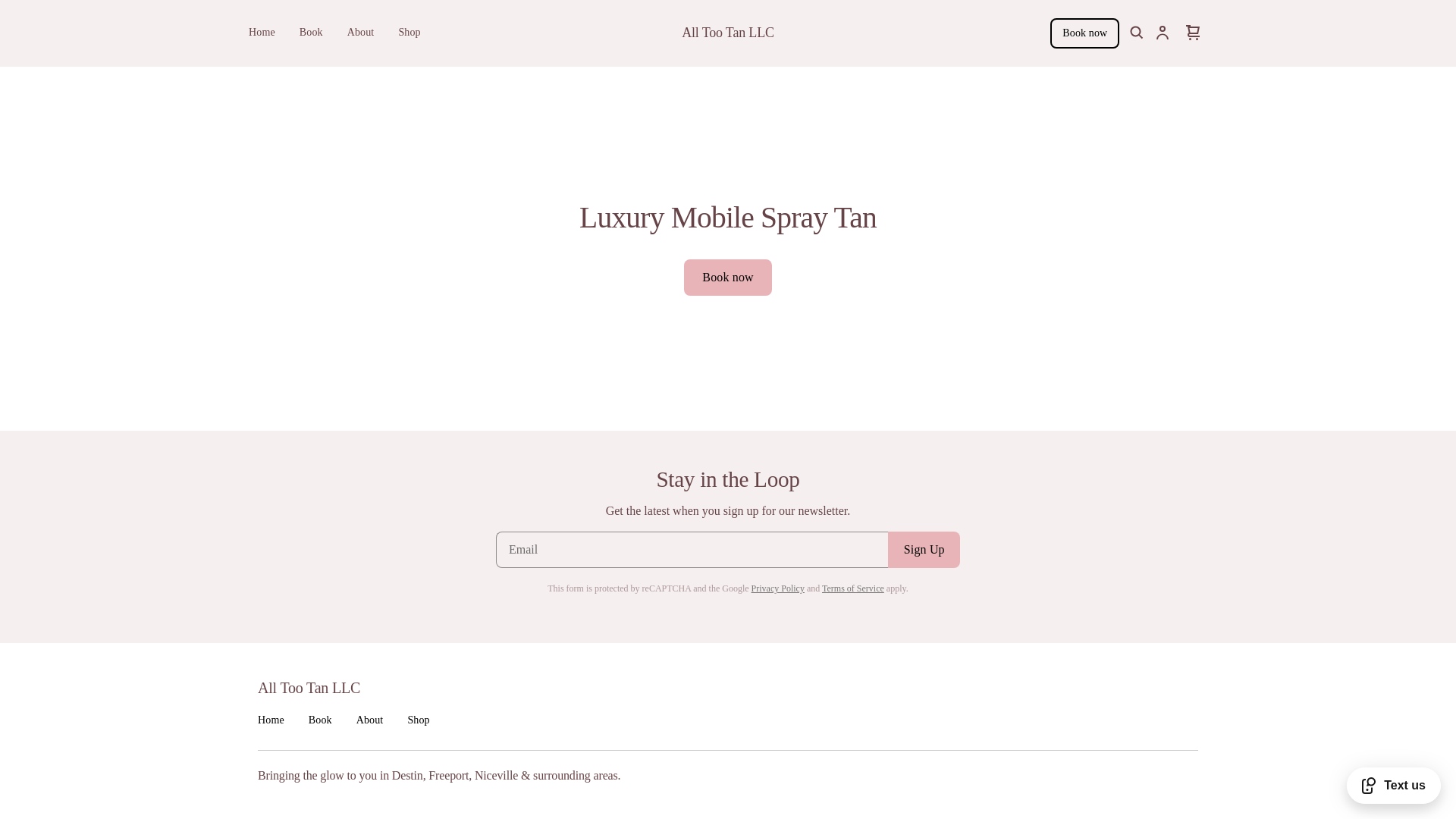 website screenshot of https://alltootan.com