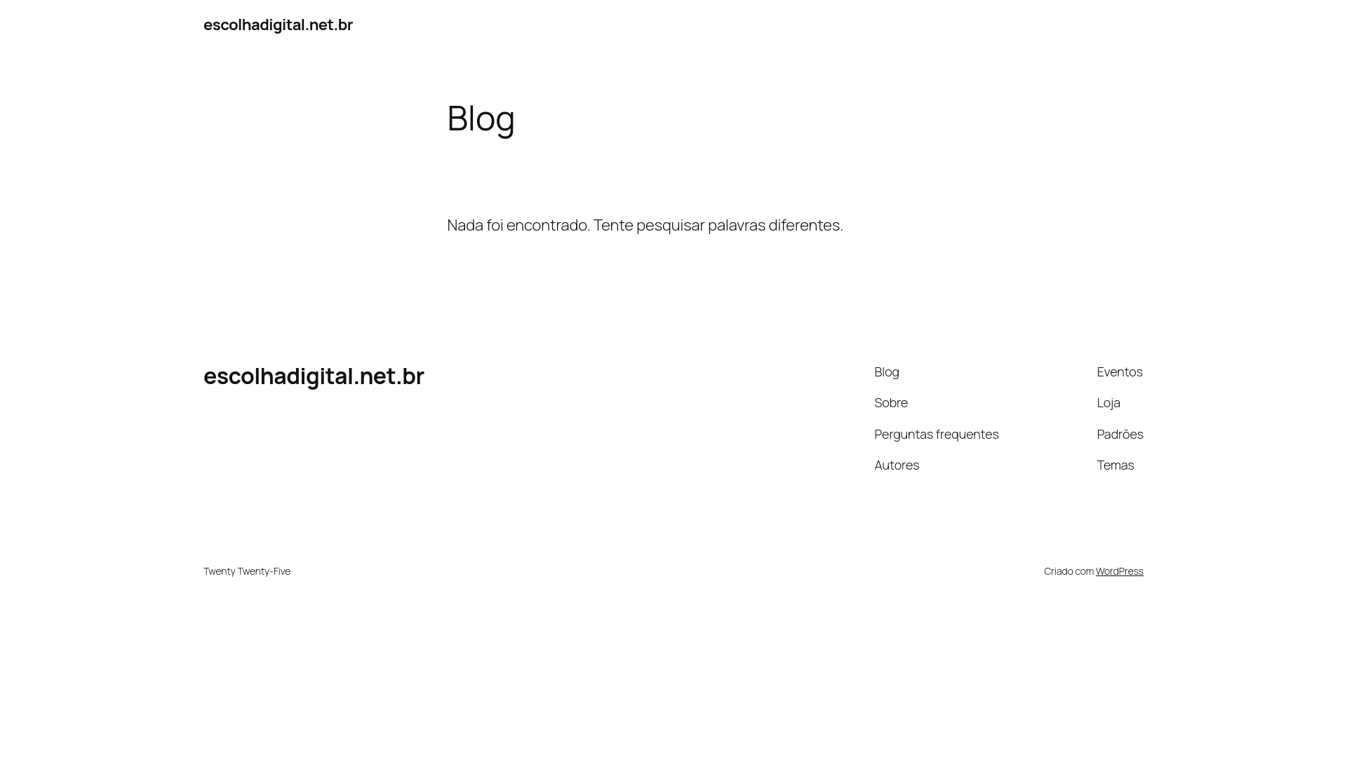 website screenshot of https://escolhadigital.net.br/