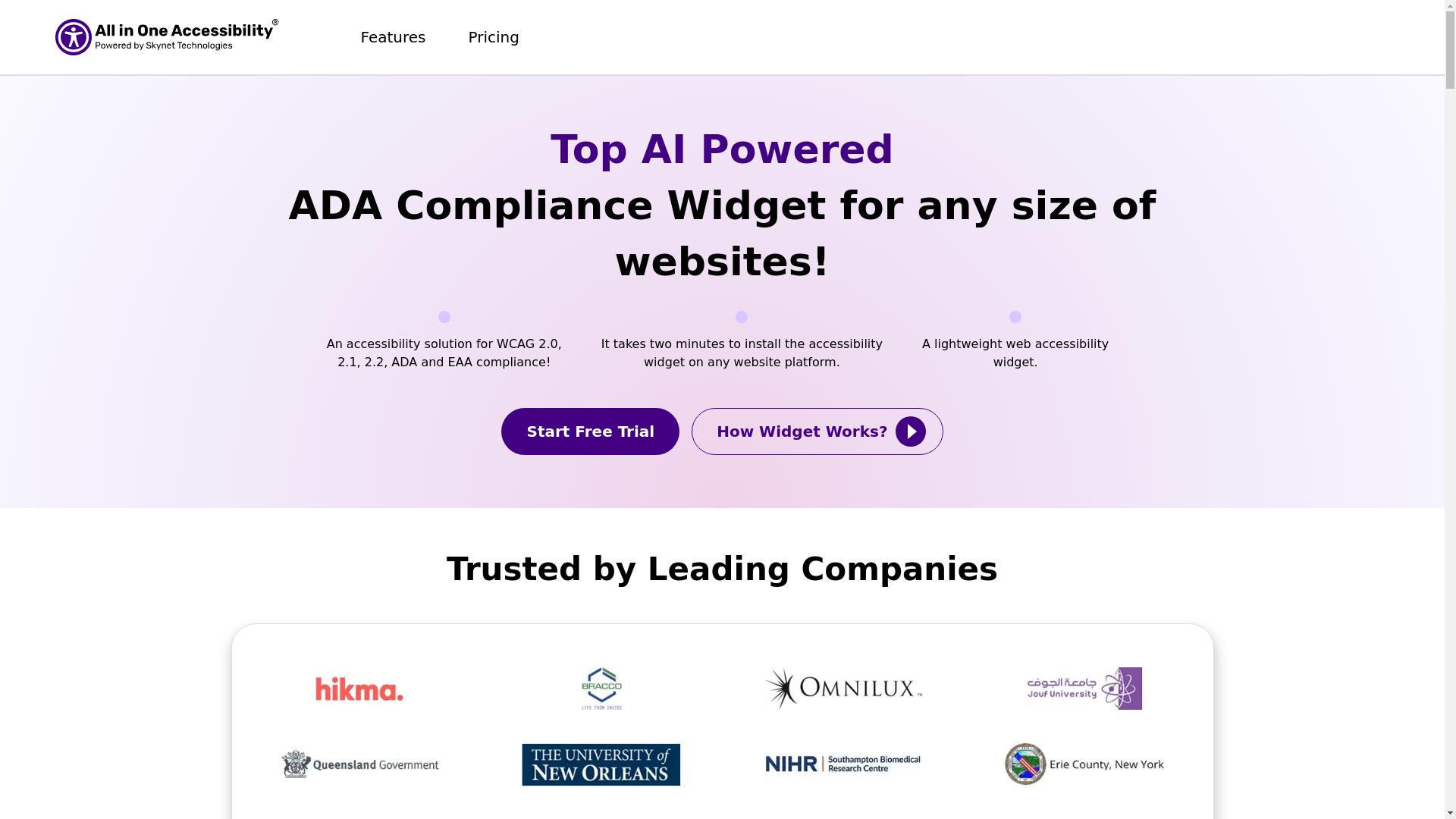 website screenshot of https://ada-compliance-widget.pages.dev/