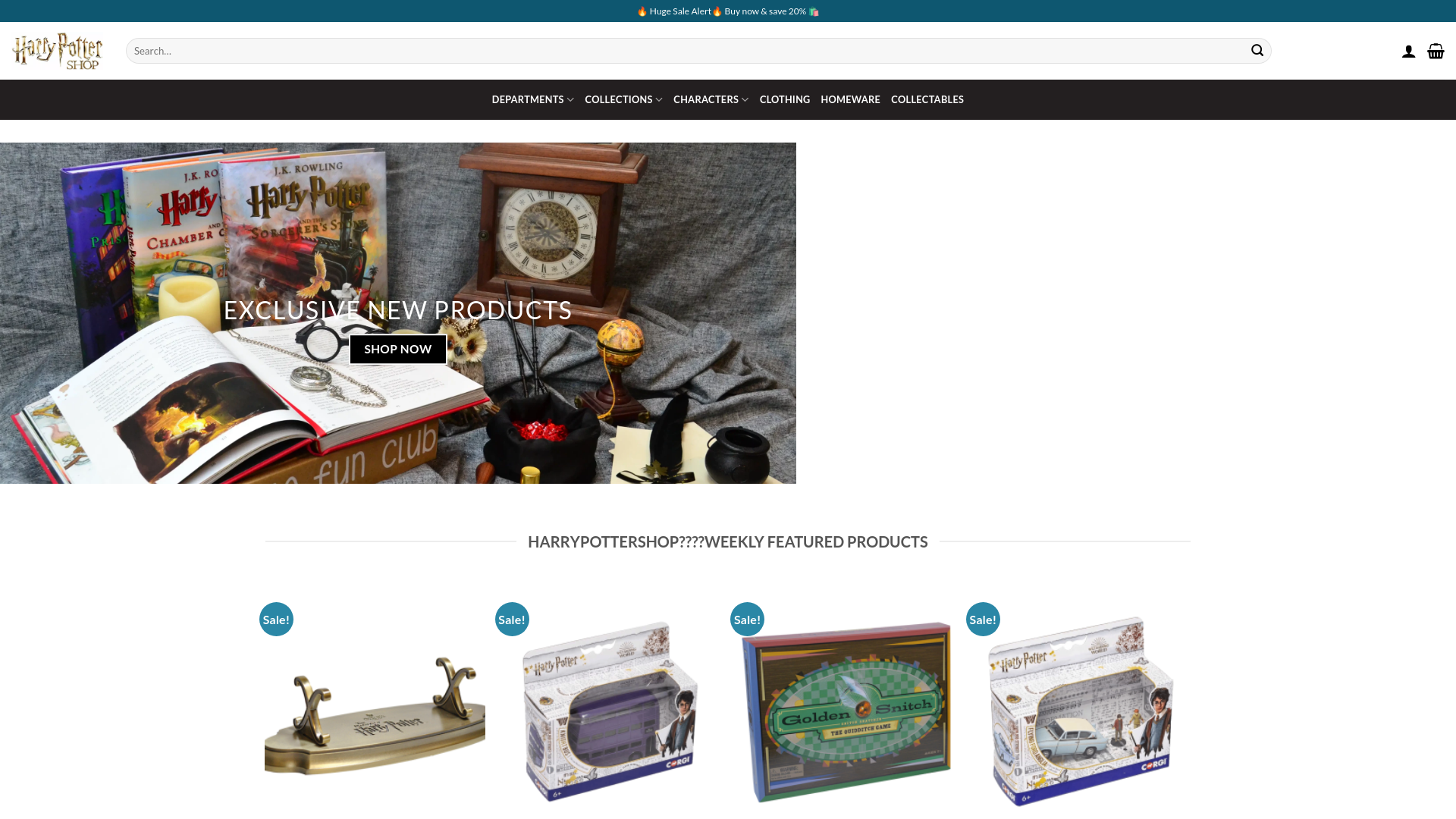 website screenshot of http://www.harrypotterssale.com/