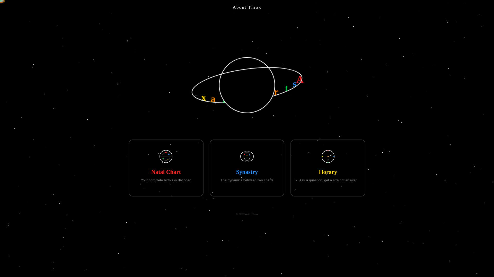 website screenshot of https://astrothrax.com