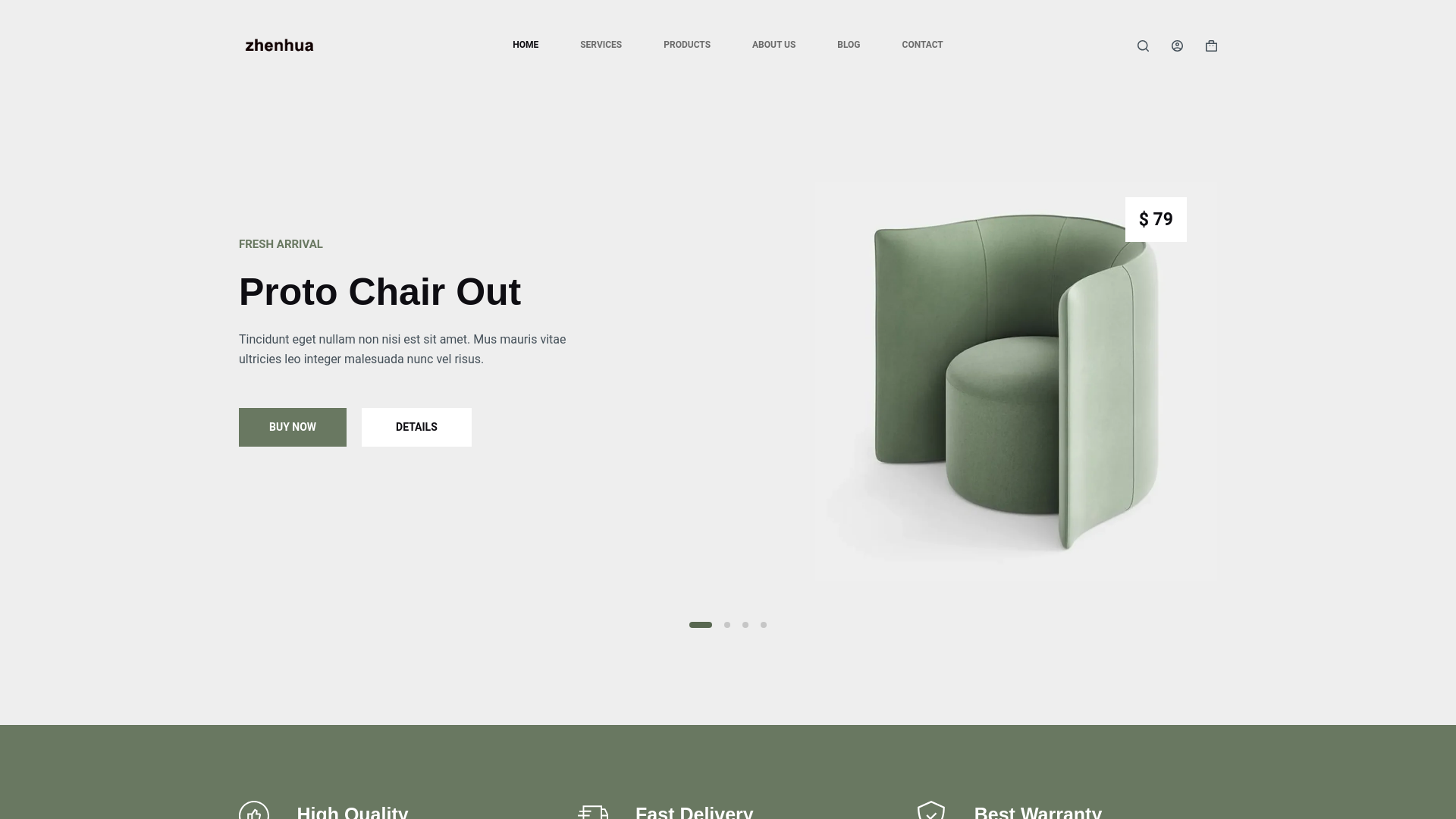 website screenshot of https://zhenhuatrade.cc/