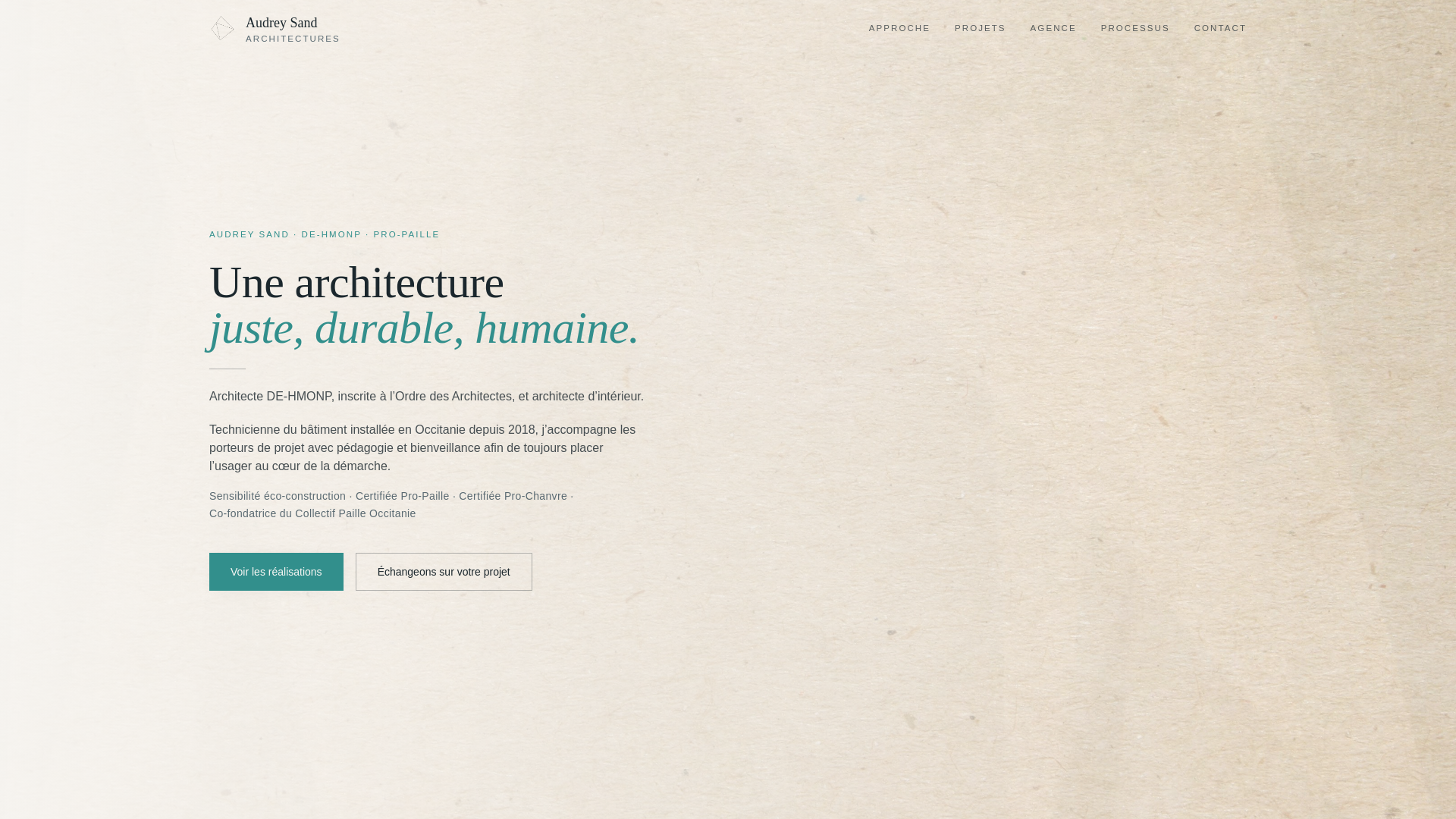 website screenshot of https://audreysandarchitectures.com/