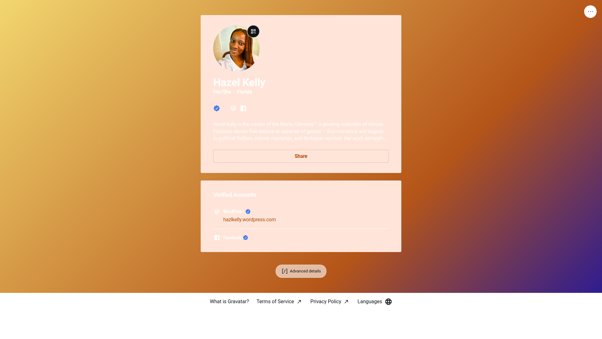 website screenshot of https://hazelkelly.rocks/