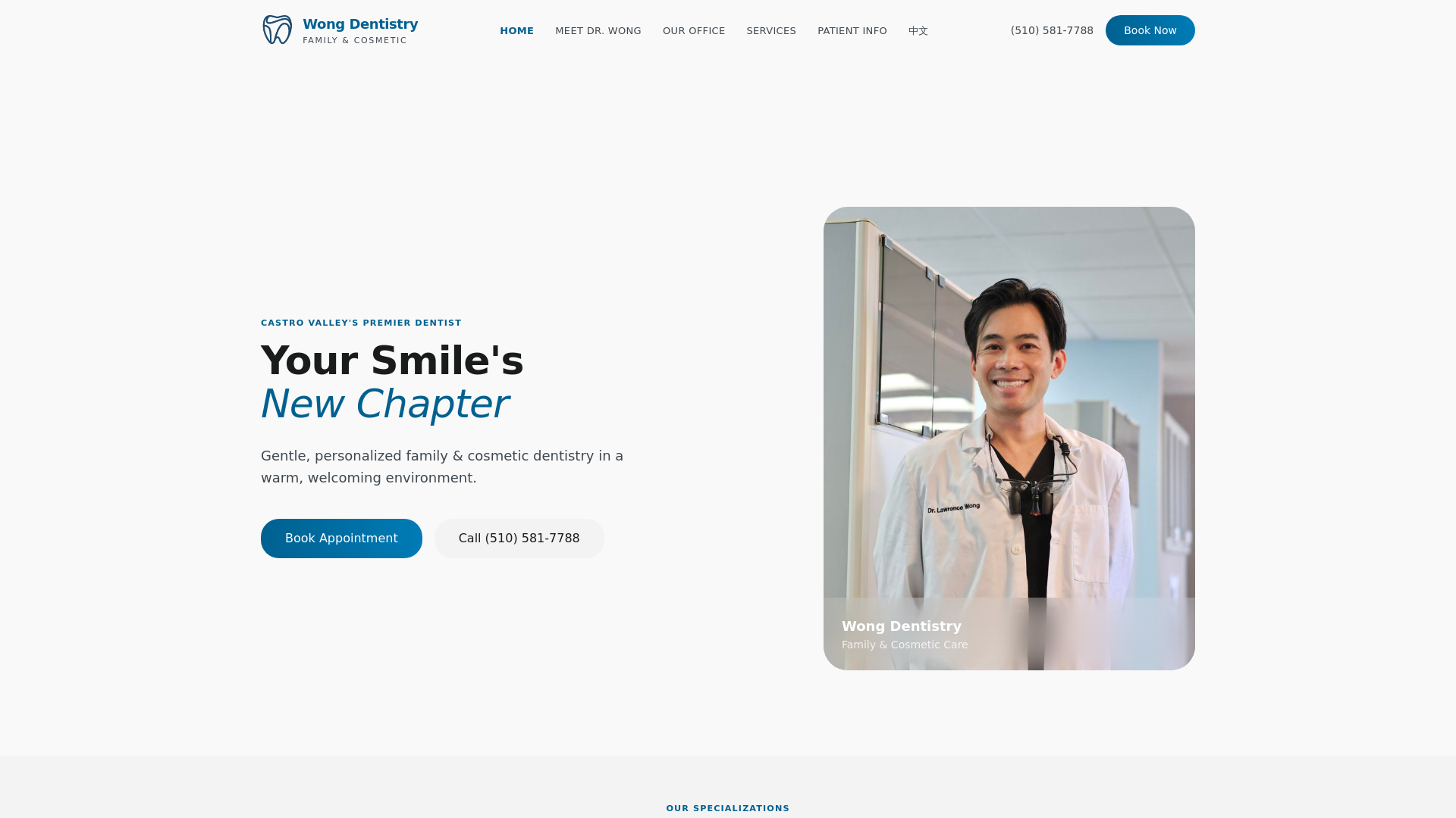 website screenshot of https://wongdental-hugo.pages.dev/