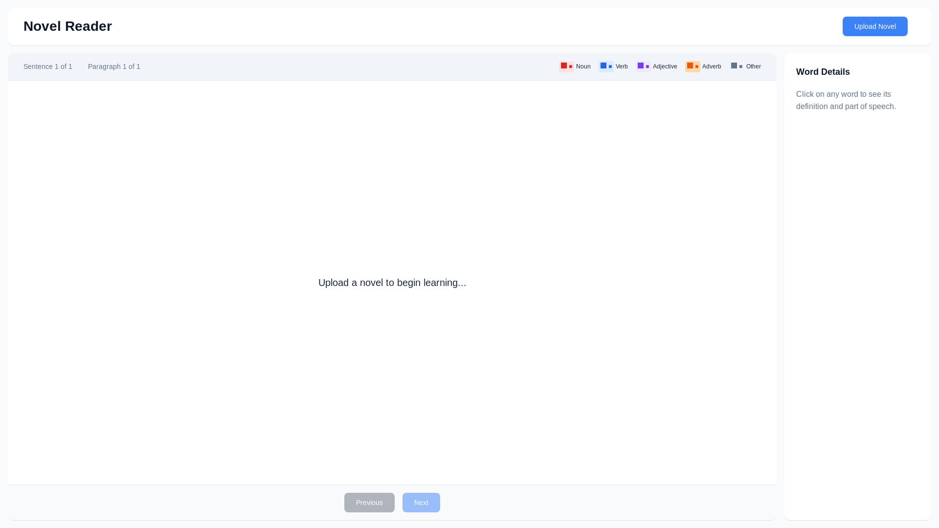 website screenshot of https://novel-reader-frontend.pages.dev/