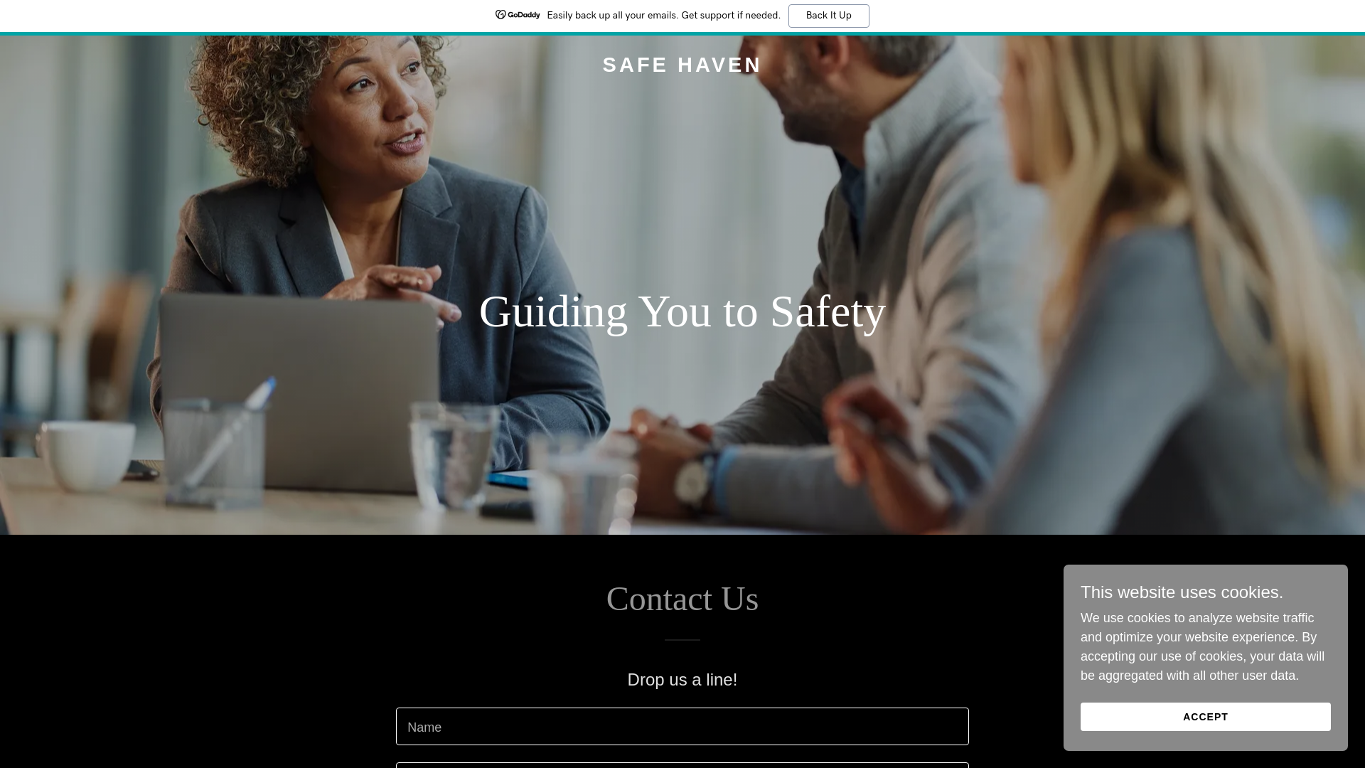 website screenshot of https://tsafehaven.com/