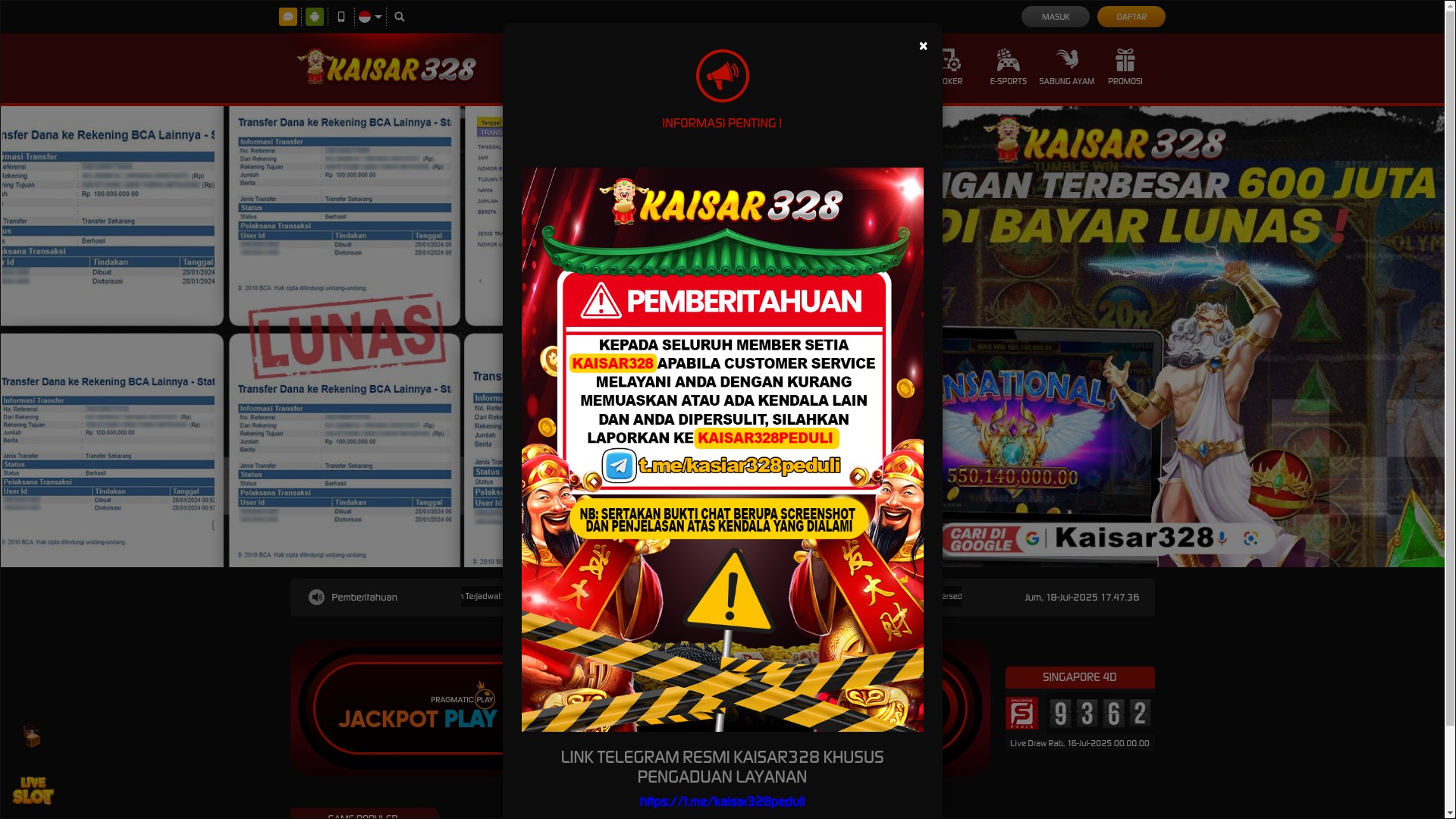 website screenshot of https://kaisar328cuan.store/