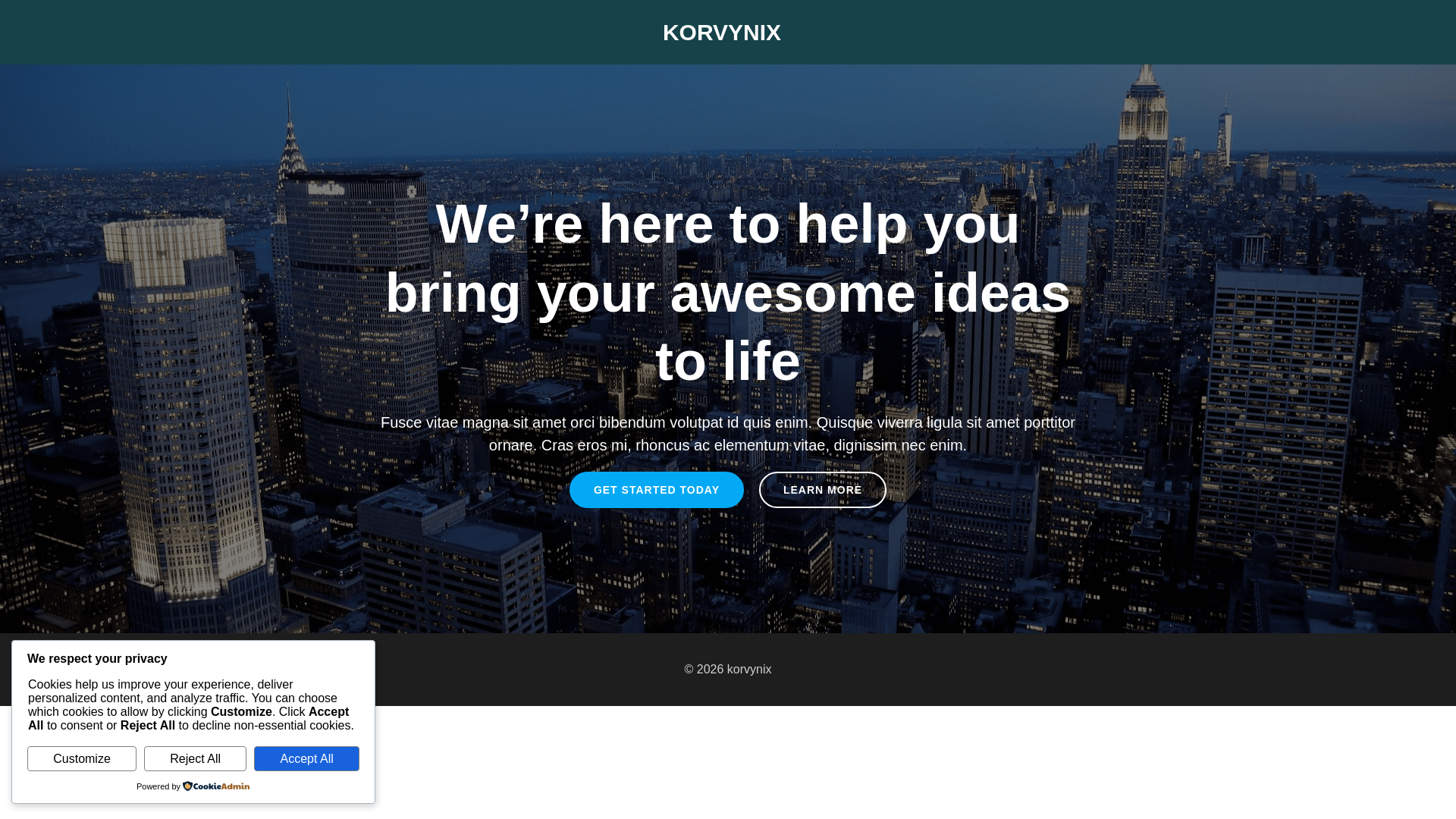 website screenshot of https://korvynix.com/