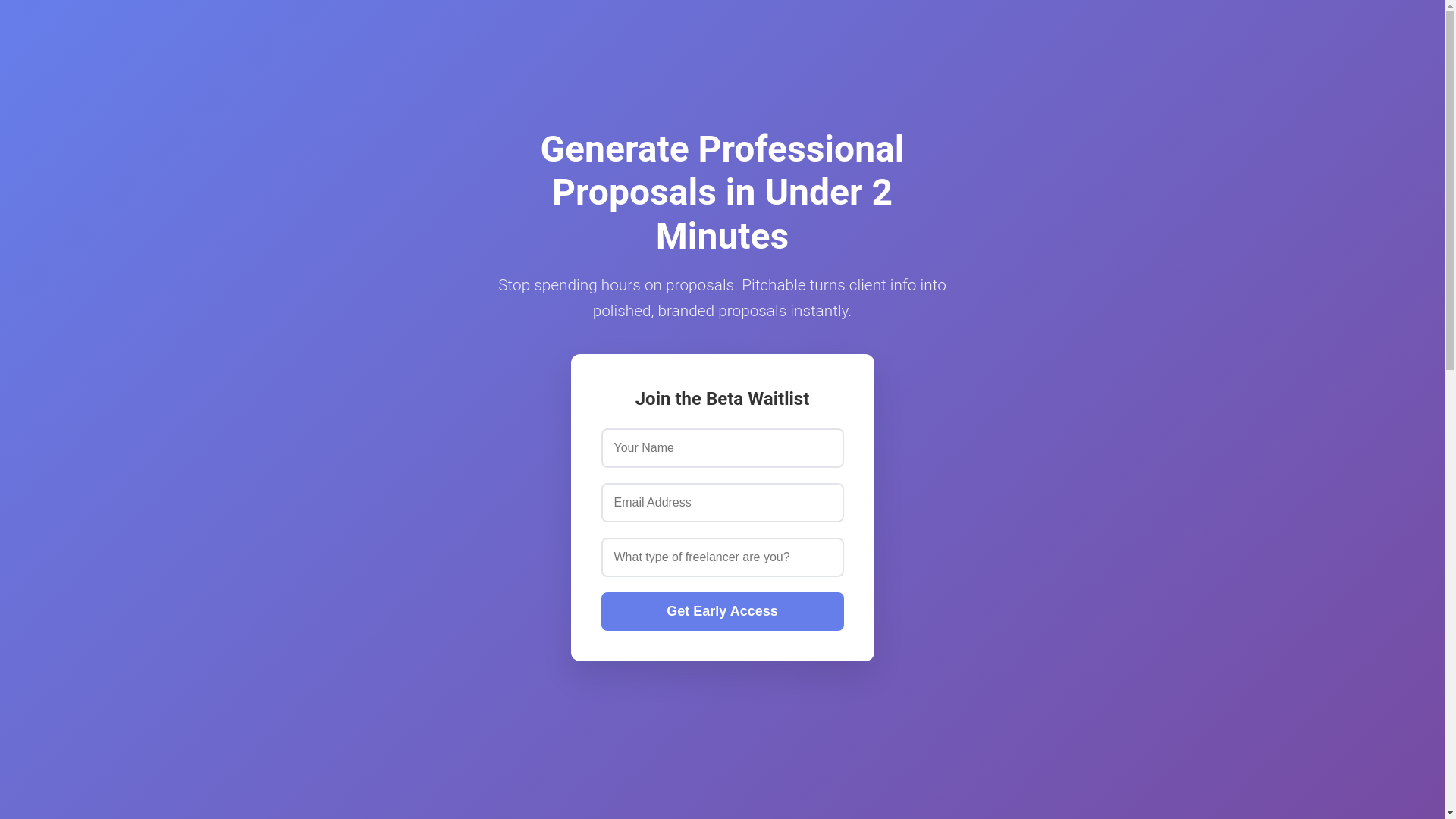 website screenshot of https://getpitchable.com/