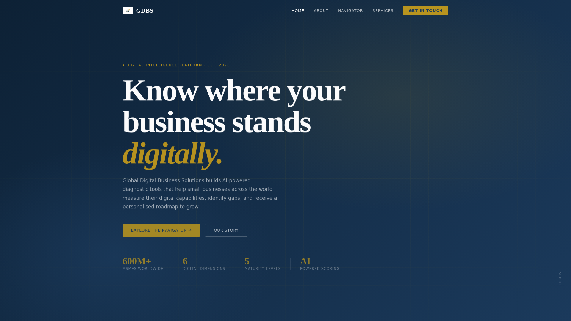 website screenshot of https://globaldbs.org/